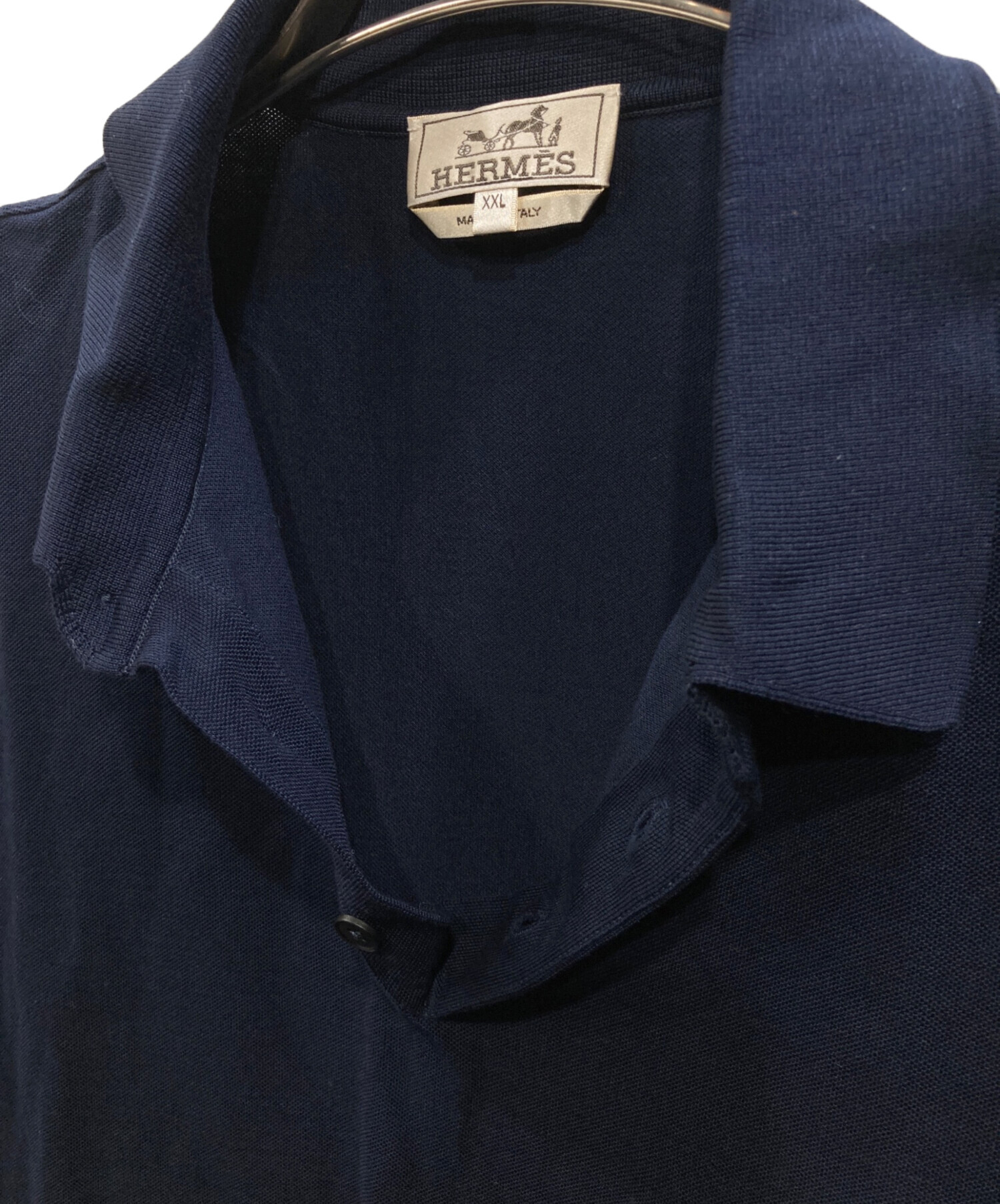 中古・古着通販】HERMES (エルメス) ポロシャツ ネイビー サイズ:XXL