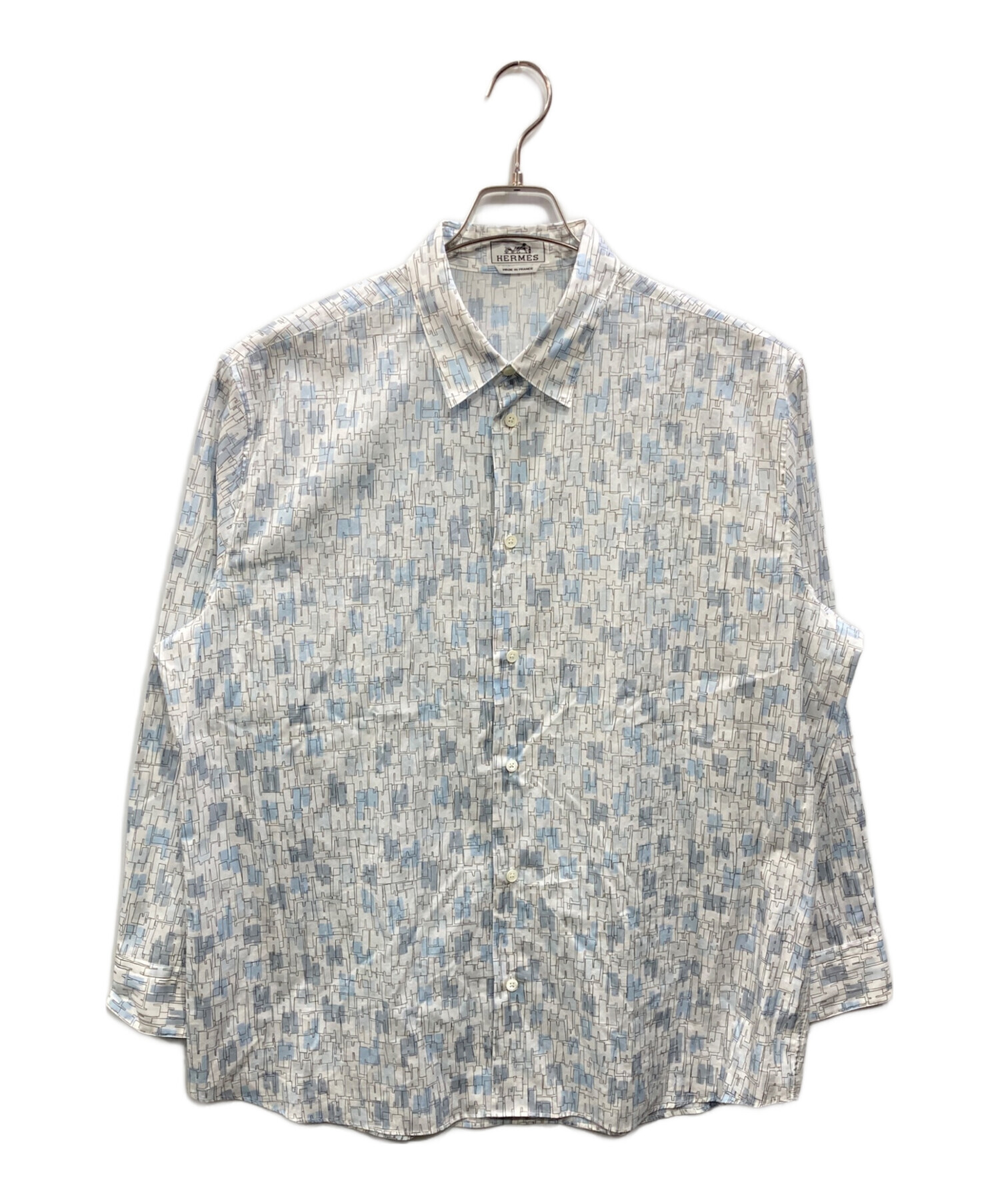 中古・古着通販】HERMES (エルメス) 袖セリエボタン総柄シャツ