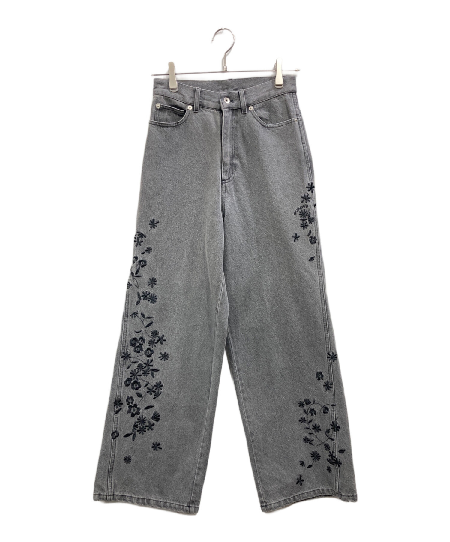 中古・古着通販】furfur (ファーファー) フラワー刺繍デニムパンツ
