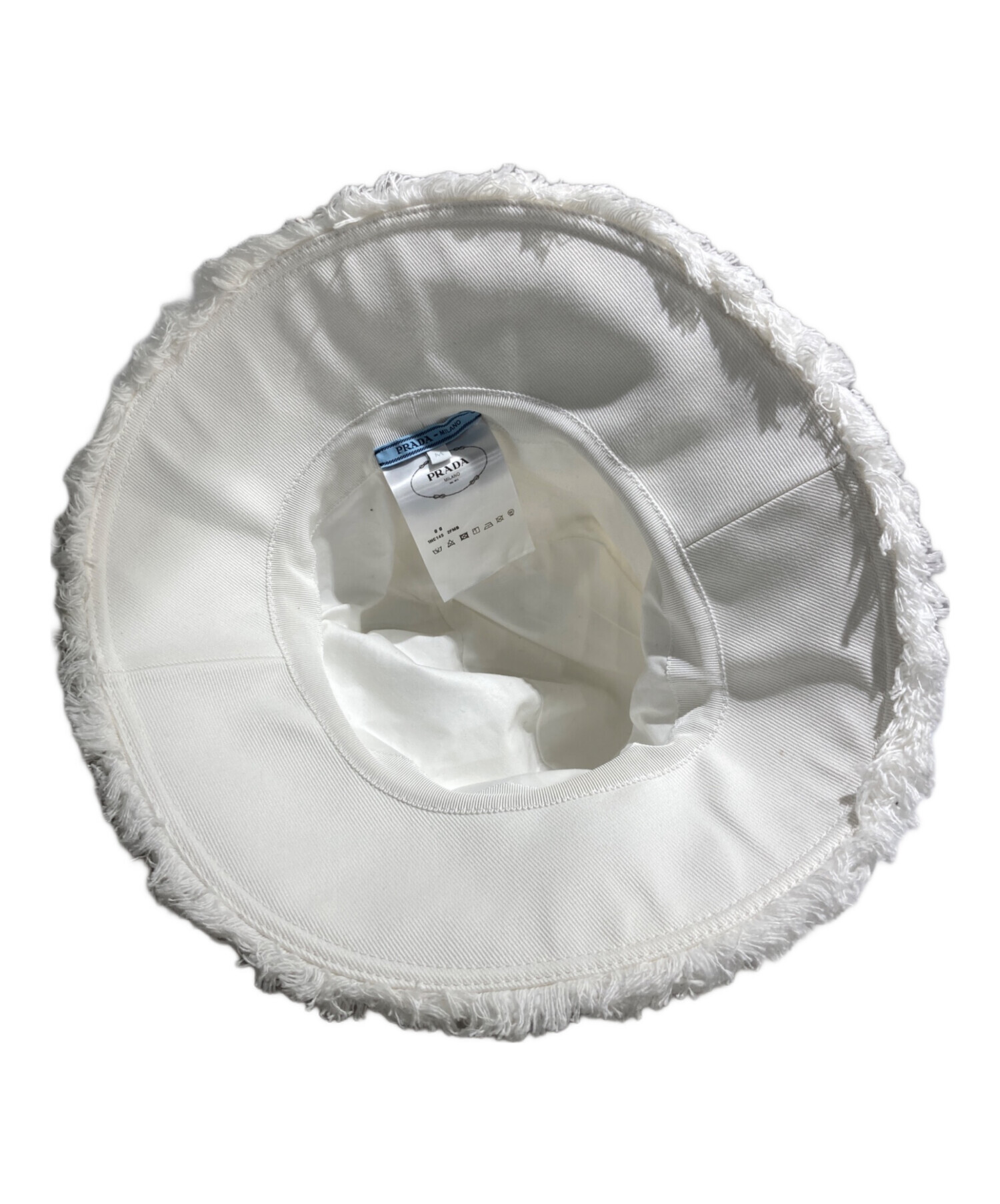 中古・古着通販】PRADA (プラダ) ドリルハット ホワイト サイズ