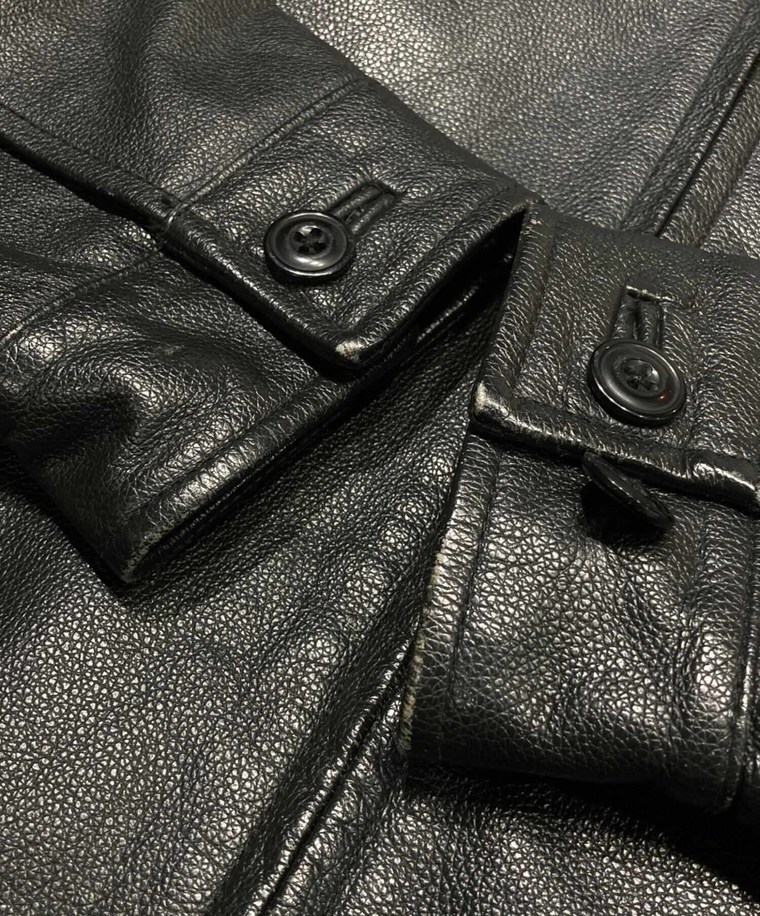 【中古品】希少サイズ　Old Gapブラックレザージャケット Lサイズ 中古・古着通販】GAP (ギャップ) レザージャケット ブラック サイズ:L