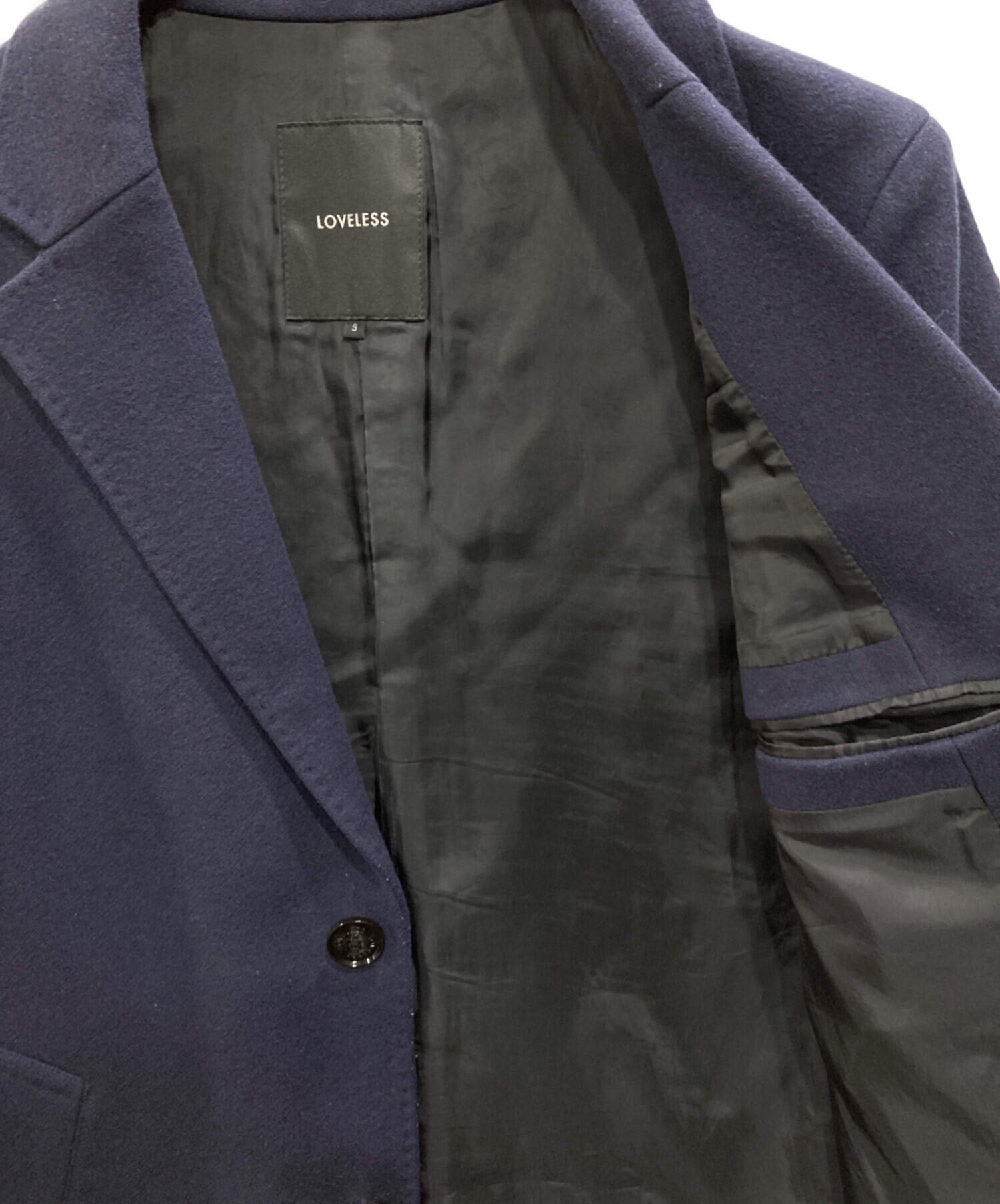 中古・古着通販】LOVELESS (ラブレス) チェスターコート ネイビー
