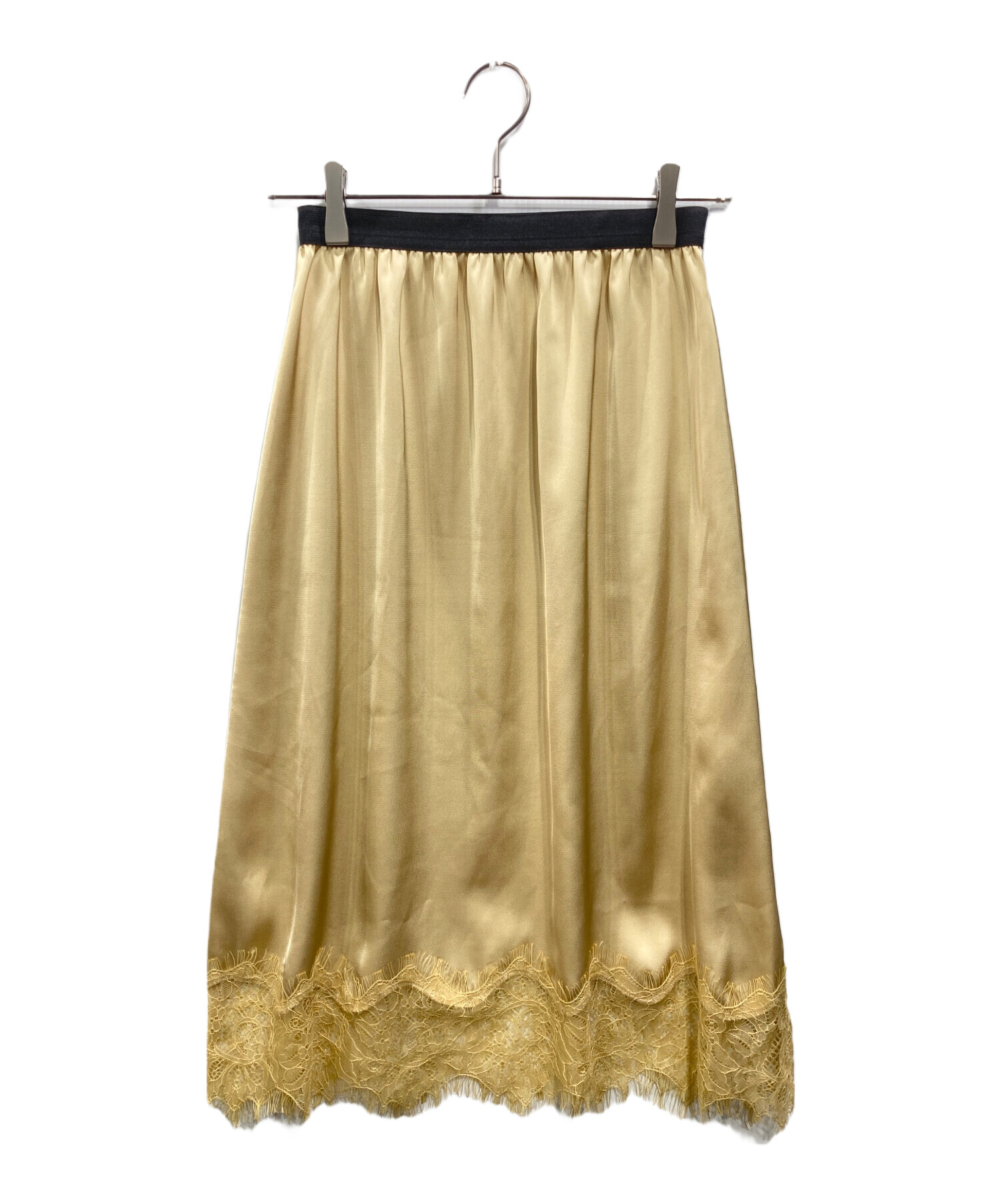 中古・古着通販】machatt (マチャット) レースサテンスカート ベージュ