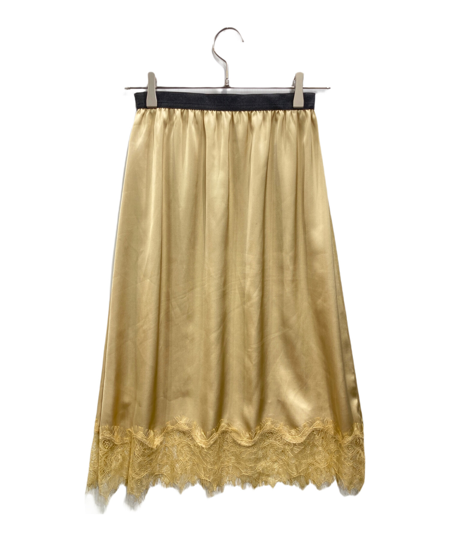 中古・古着通販】machatt (マチャット) レースサテンスカート ベージュ