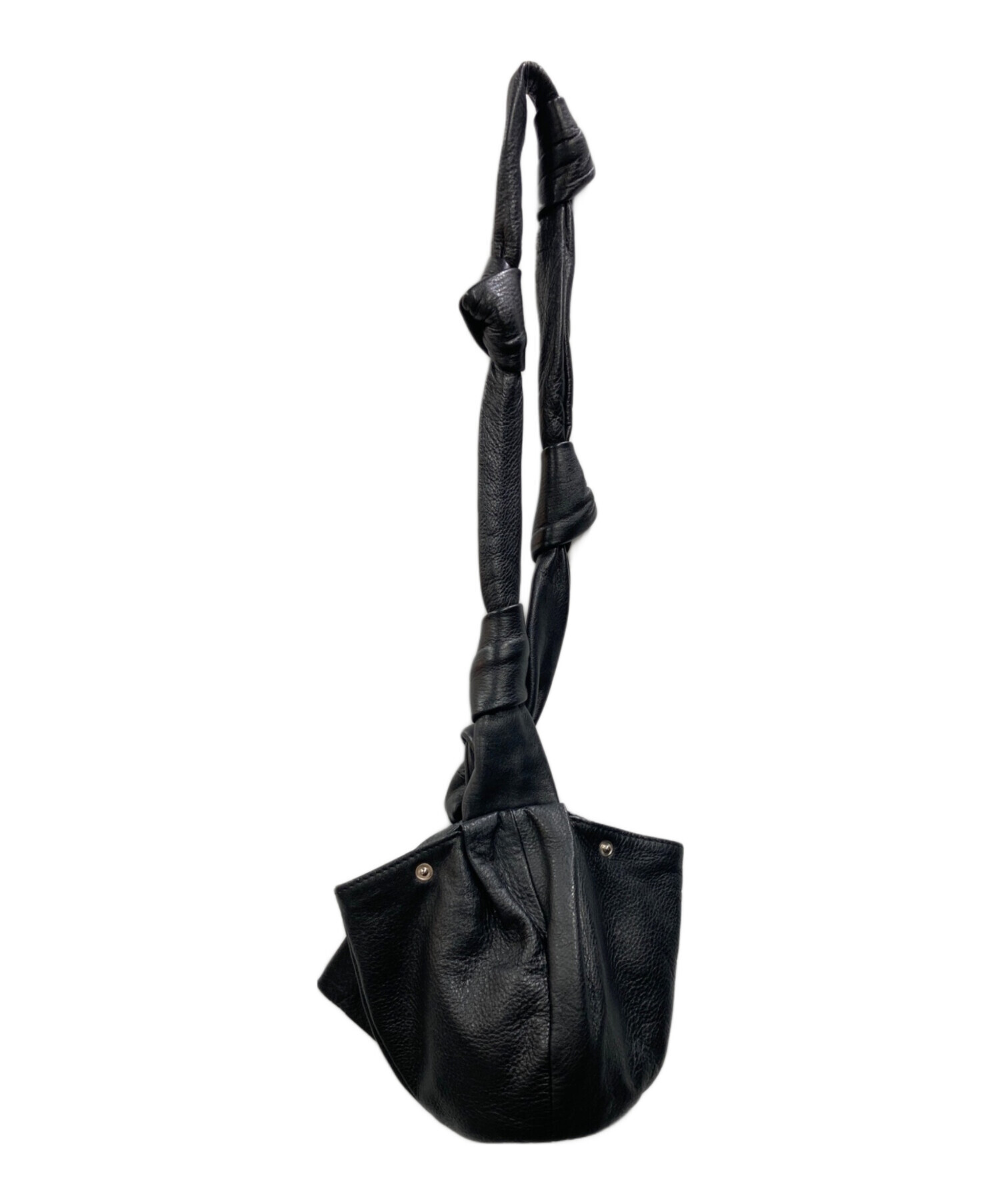中古・古着通販】MEER (メーア) TIE LEATHER BALL BAG ブラック 
