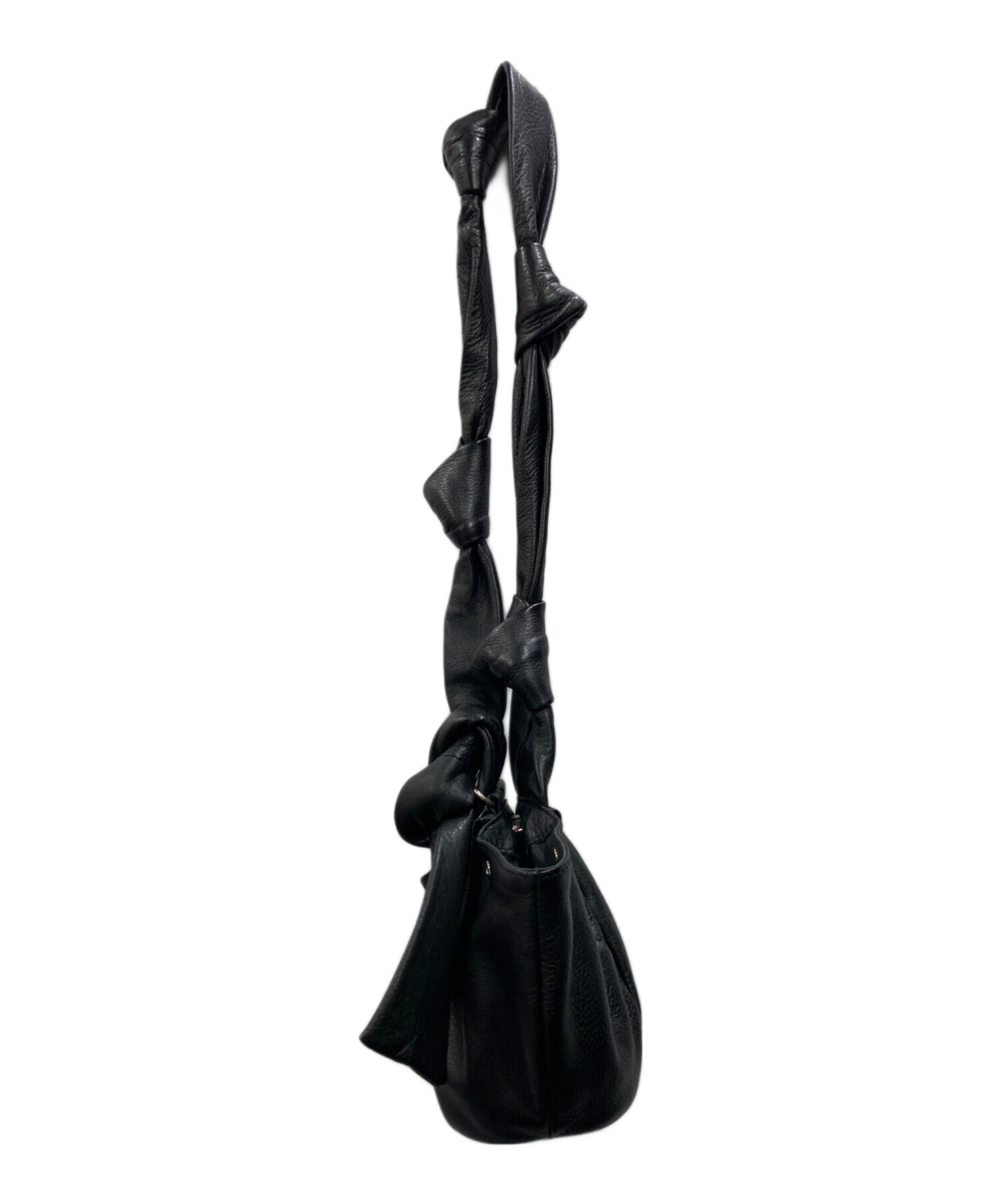 中古・古着通販】MEER (メーア) TIE LEATHER BALL BAG ブラック 