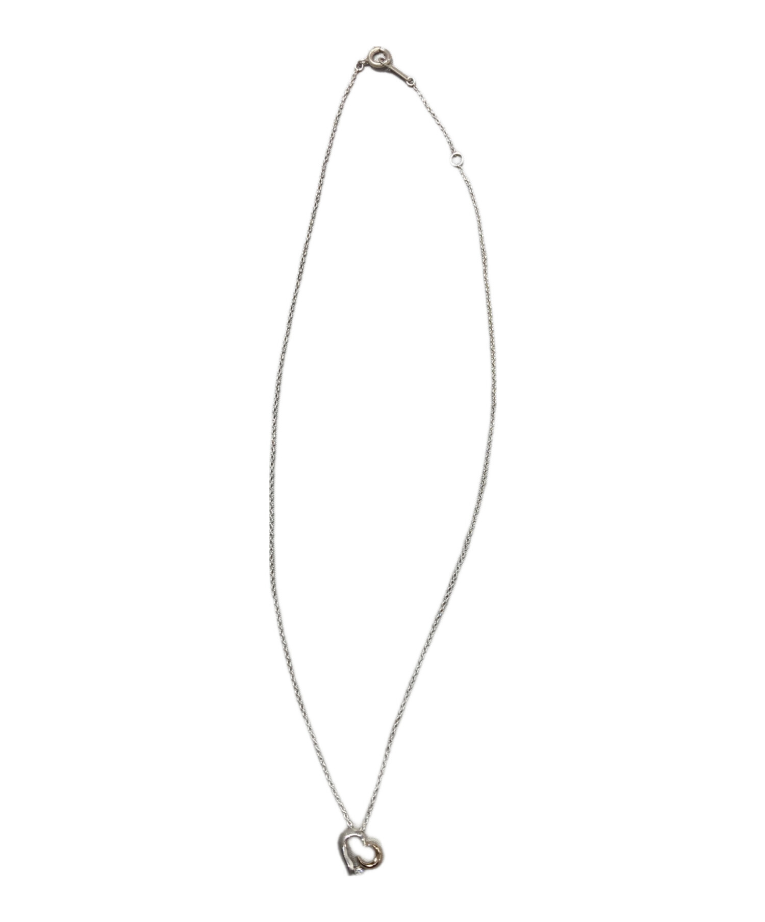 STAR JEWELRY スタージュエリー ネックレス  シルバー 【古着】【中古】【送料無料】 中古・古着通販】STAR JEWELRY (スタージュエリー) ダイヤハートムーン