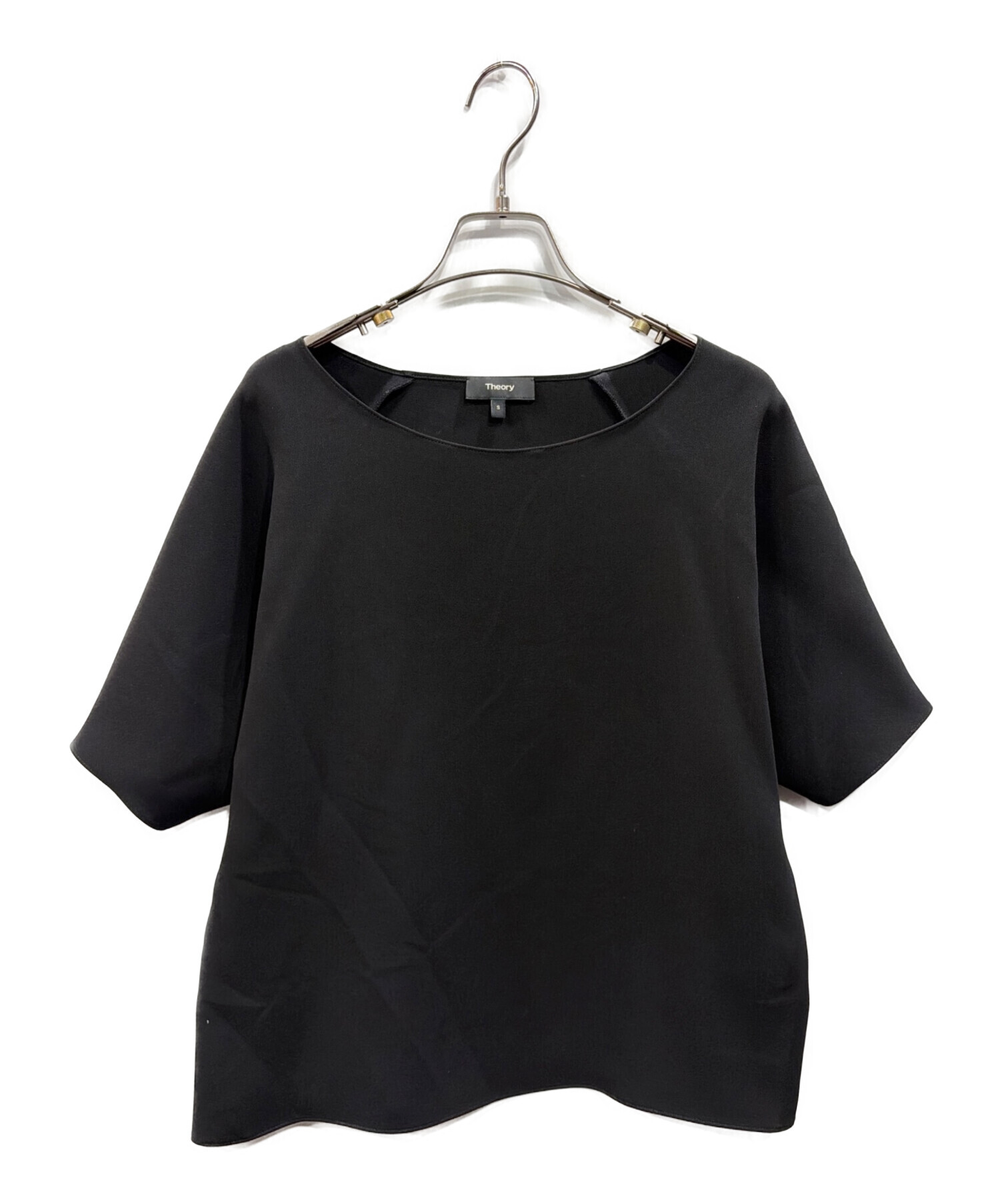 Theory✨Synthetic Crepe Lindrayia　ブラック　00 中古・古着通販】theory (セオリー) SYNTHETIC CREPE BACK RAGLAN TOP