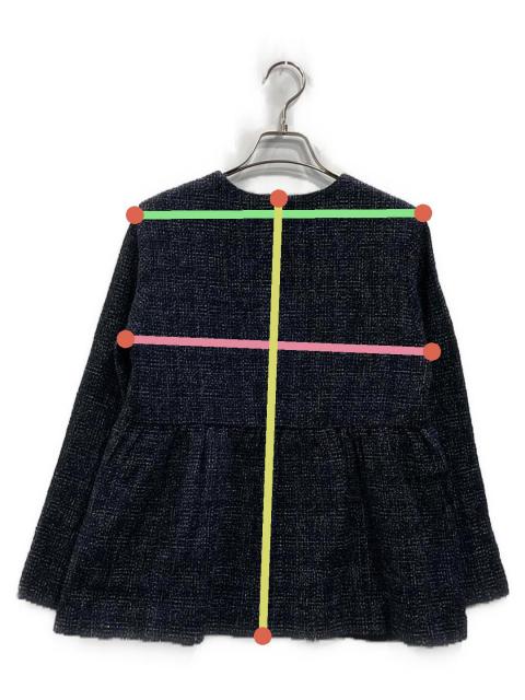 未使用 UNITED ARROWS ユナイテッドアローズ ミックスツイード ペプラムブラウス プルオーバートップス 1521-162-1412 36 ネイビー レディース 古着 中古 USED UNITED ARROWS - 未使用 UNITED ARROWS ユナイテッドアローズ ミックス