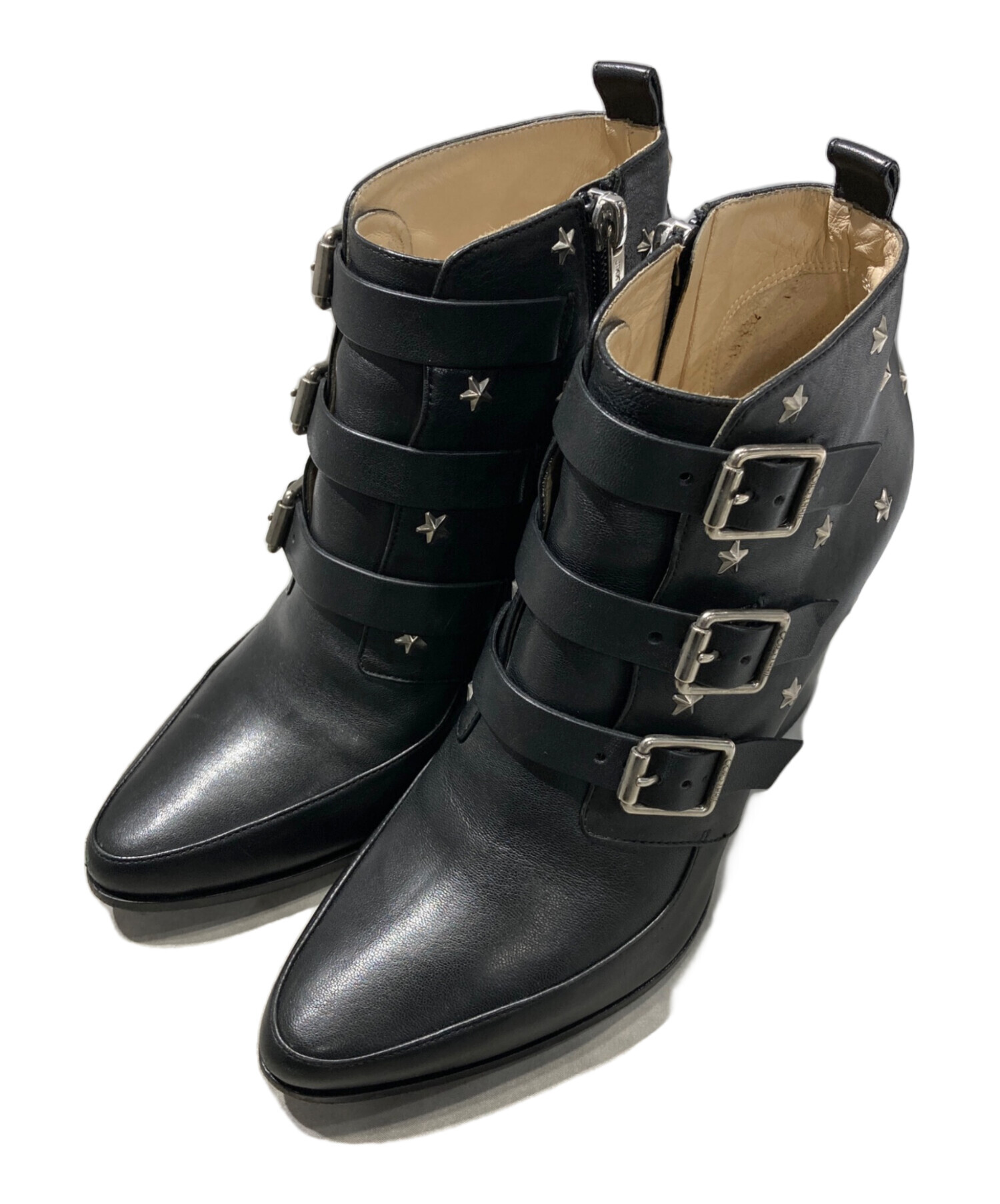 中古・古着通販】JIMMY CHOO (ジミーチュウ) ショートブーツ ブラック