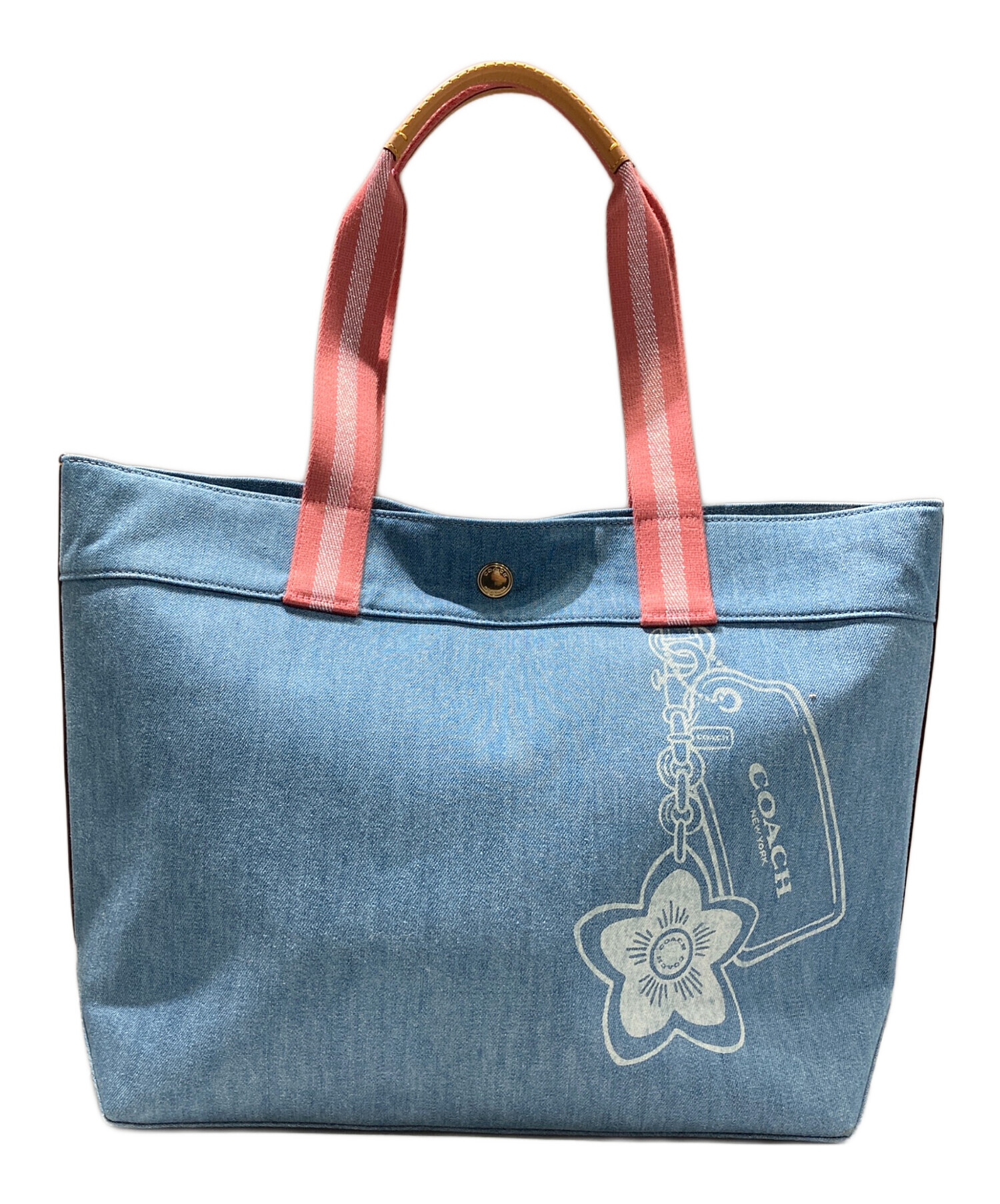 中古・古着通販】COACH (コーチ) デニムトートバッグ ブルー｜ブランド