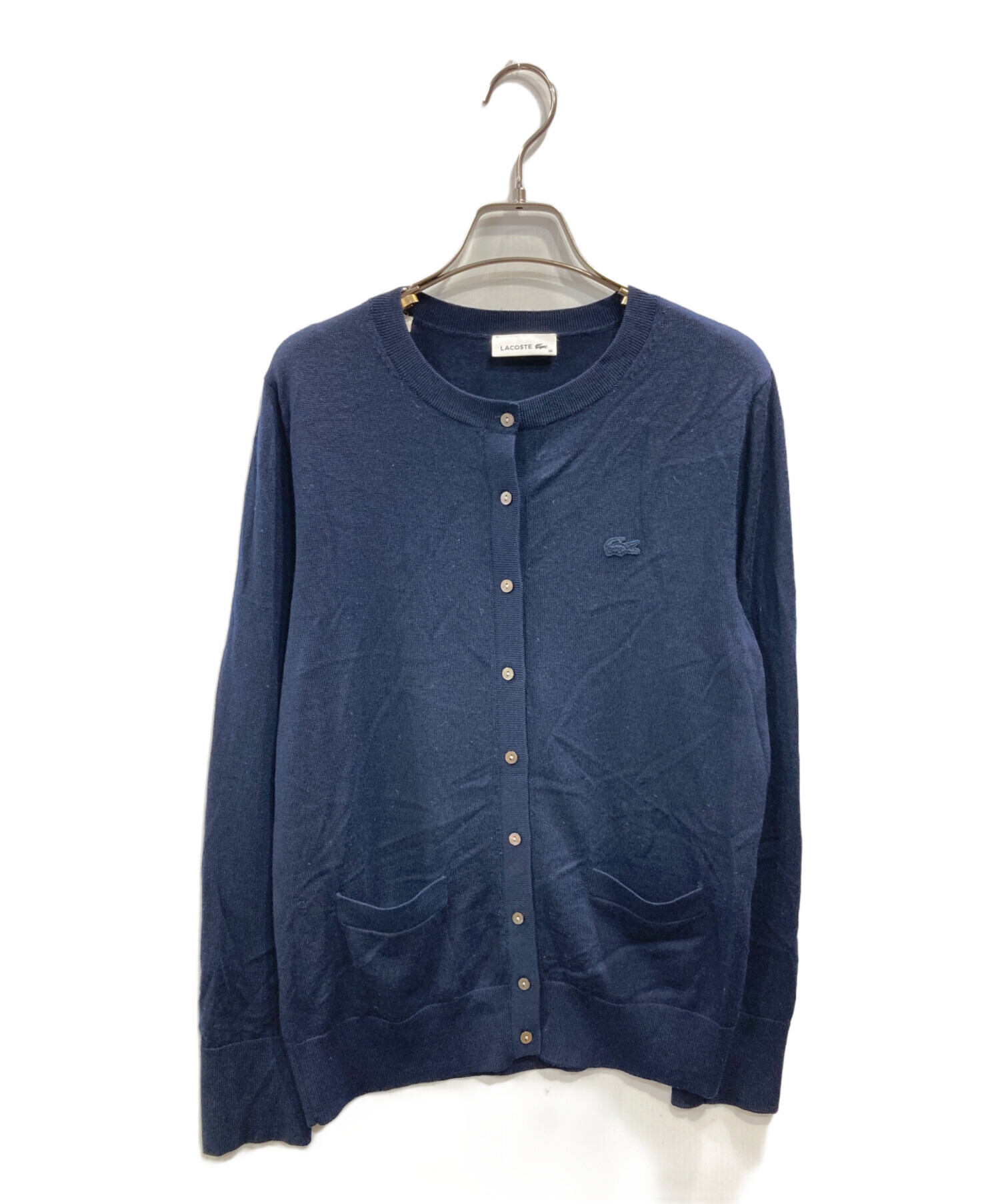 中古・古着通販】LACOSTE (ラコステ) ニットカーディガン ネイビー 