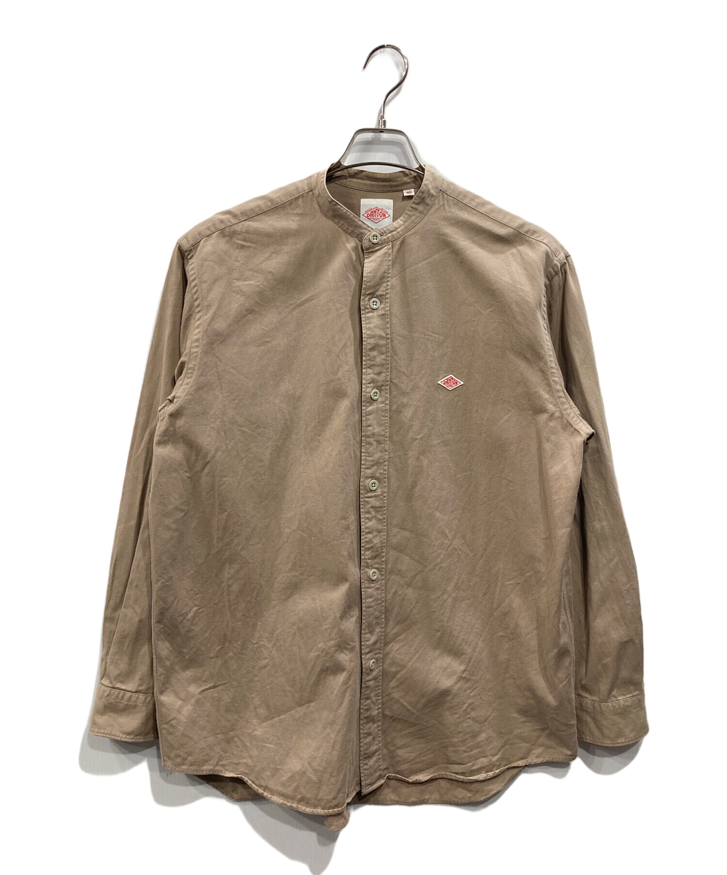中古・古着通販】DANTON (ダントン) バンドカラーシャツ ベージュ 