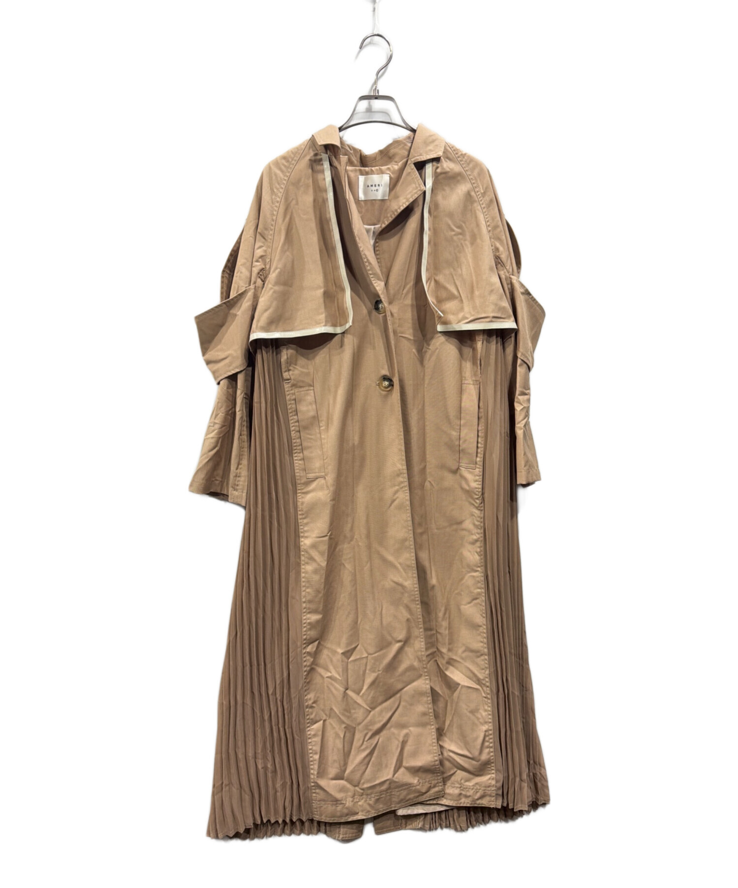 中古・古着通販】Ameri (アメリ) ROLL-UP SLEEVE PLEATS TRENCH COAT