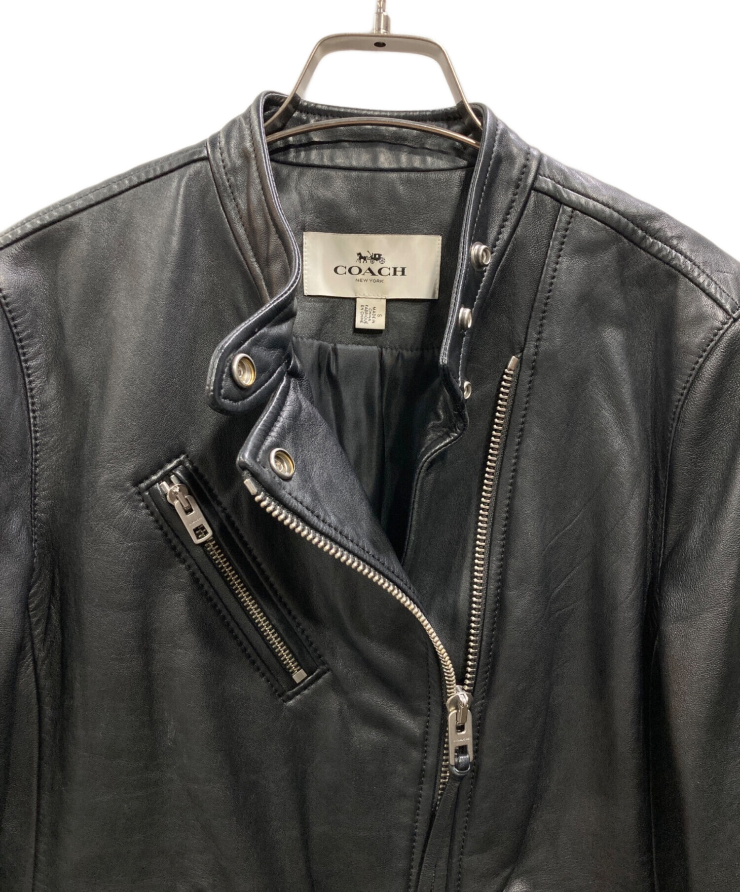 中古・古着通販】COACH (コーチ) ライダースジャケット ブラック