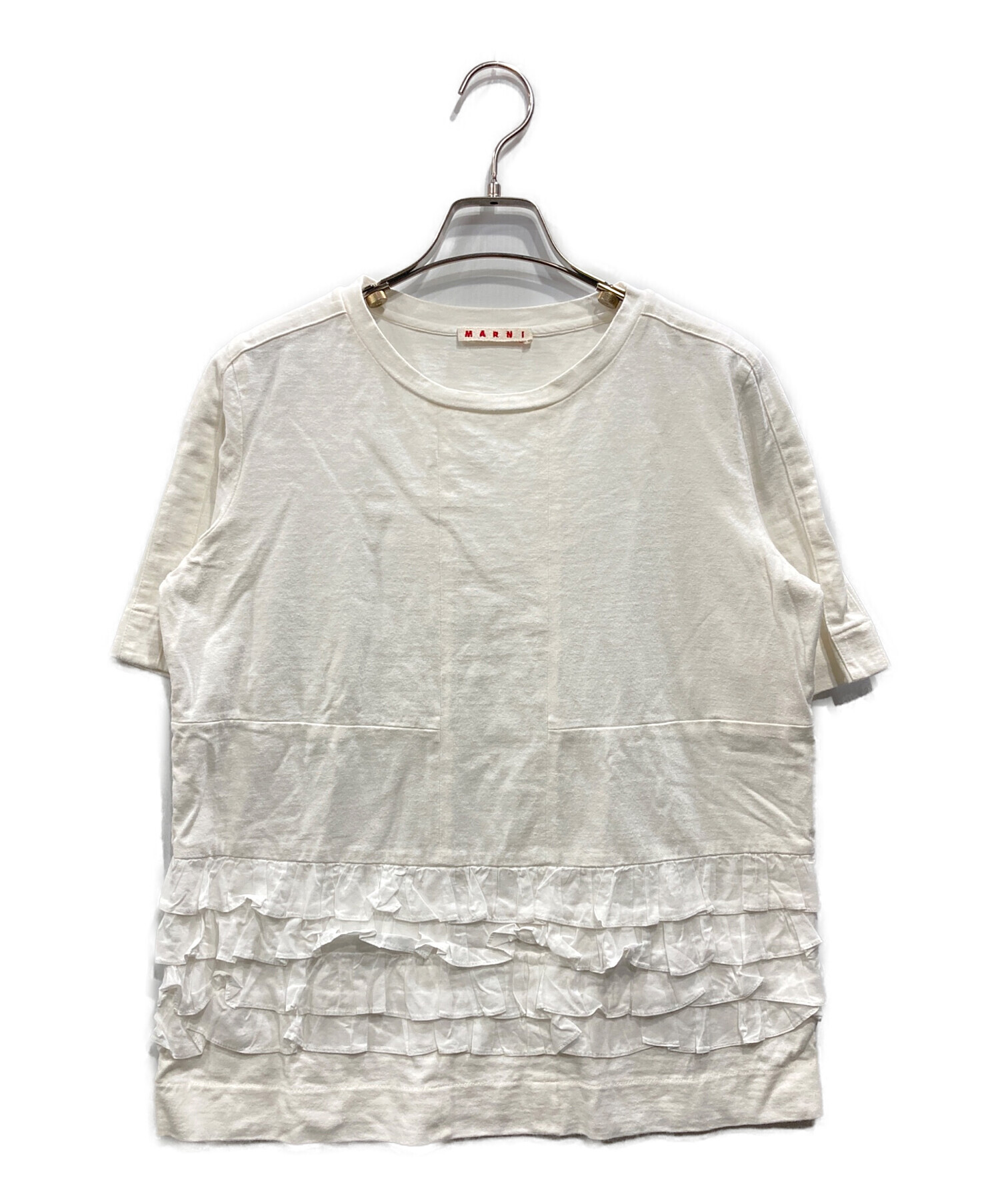 中古・古着通販】MARNI (マルニ) フリルカットソー ホワイト サイズ:40 