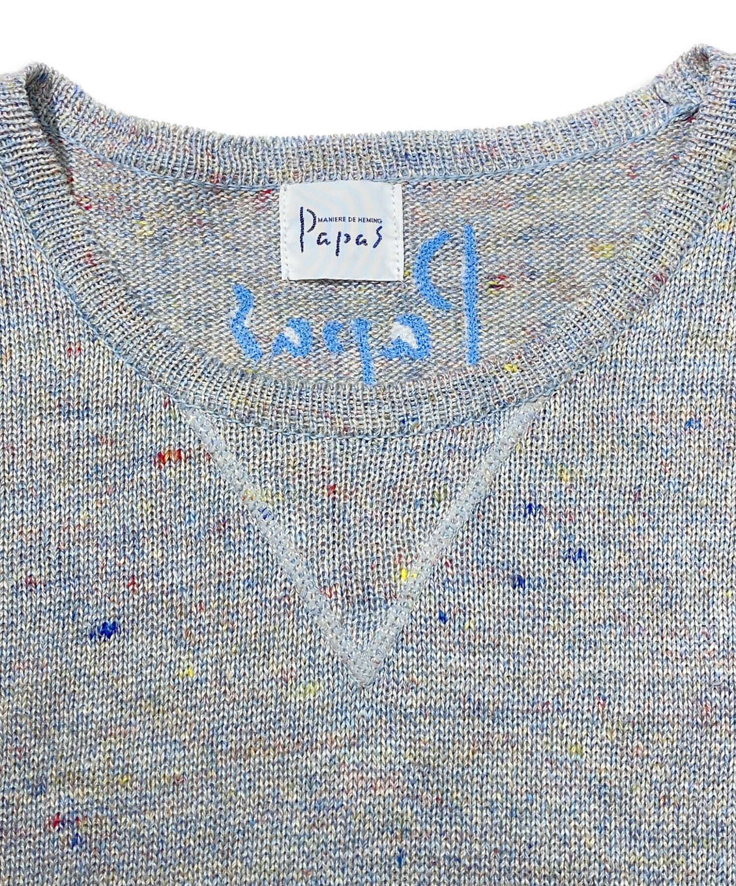 中古・古着通販】PAPAS (パパス) リネンニット グレー サイズ:L 