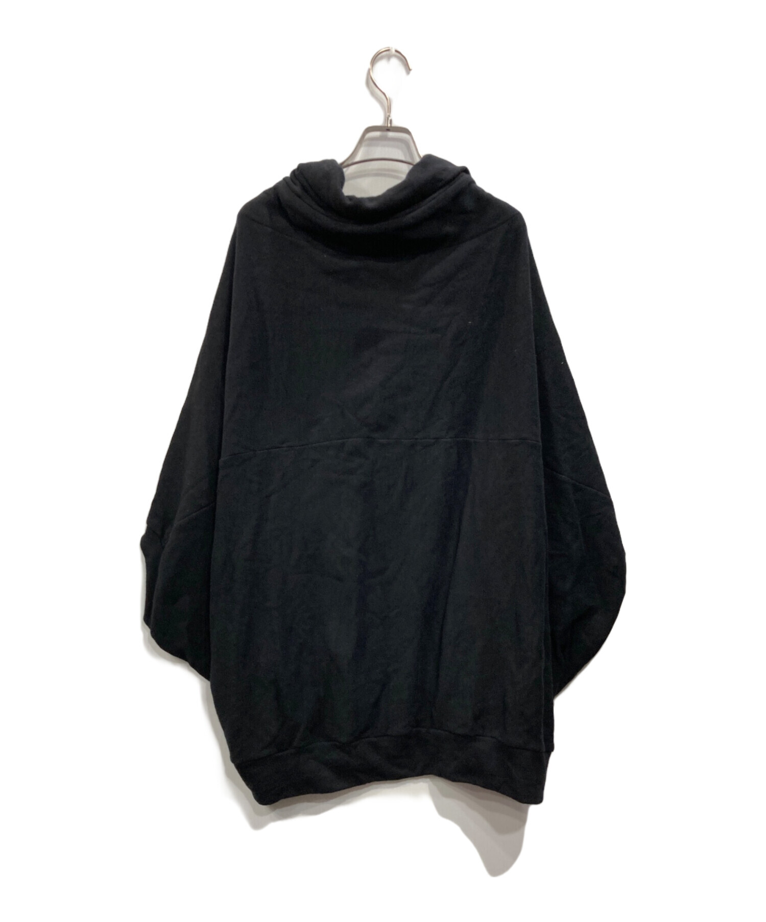美品 Y's ワイズ ダブルジップ スウェット ポンチョ 羽織り 2 黒 中古・古着通販】Y's (ワイズ) ダブルジップパーカー ブラック サイズ