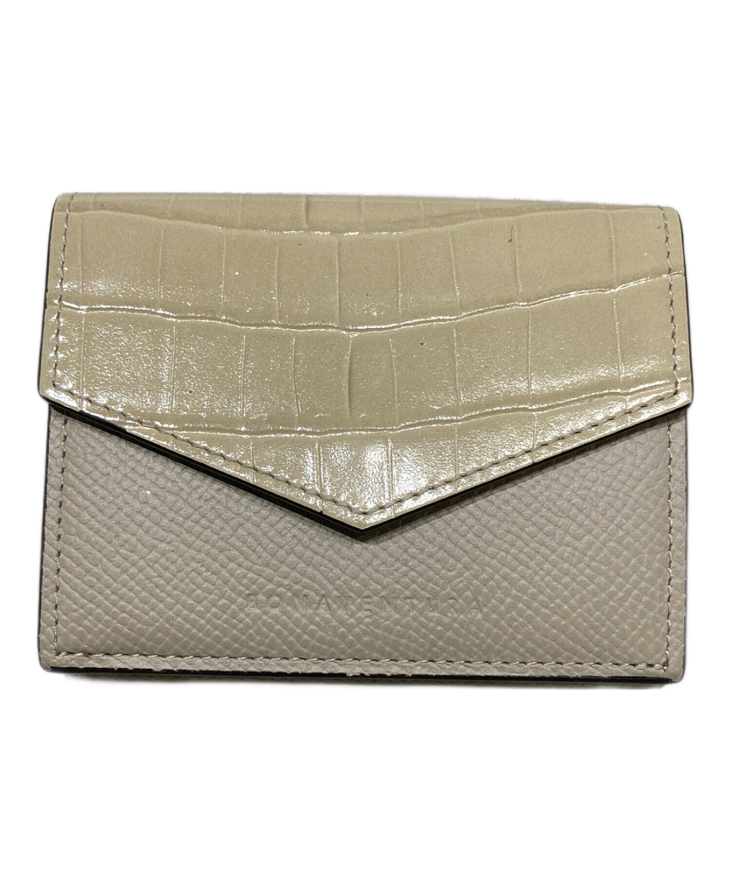 極美品✨BONAVENTURA ボナべンチュラ　三つ折り財布　グレージュ 中古・古着通販】BONAVENTURA (ボナベンチュラ) 3つ折り財布 ベージュ