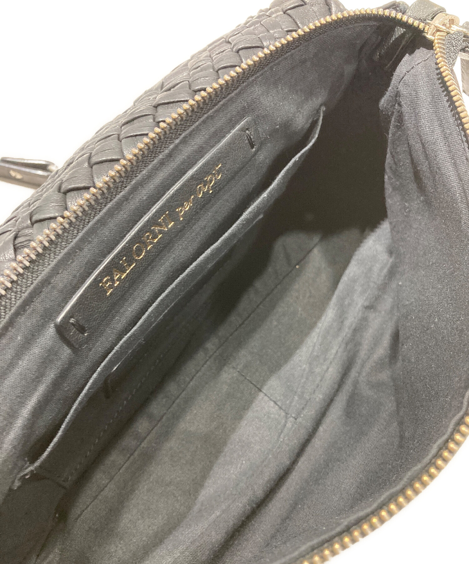 中古・古着通販】FALORNI (ファロルニ) 編み込みレザーショルダー 