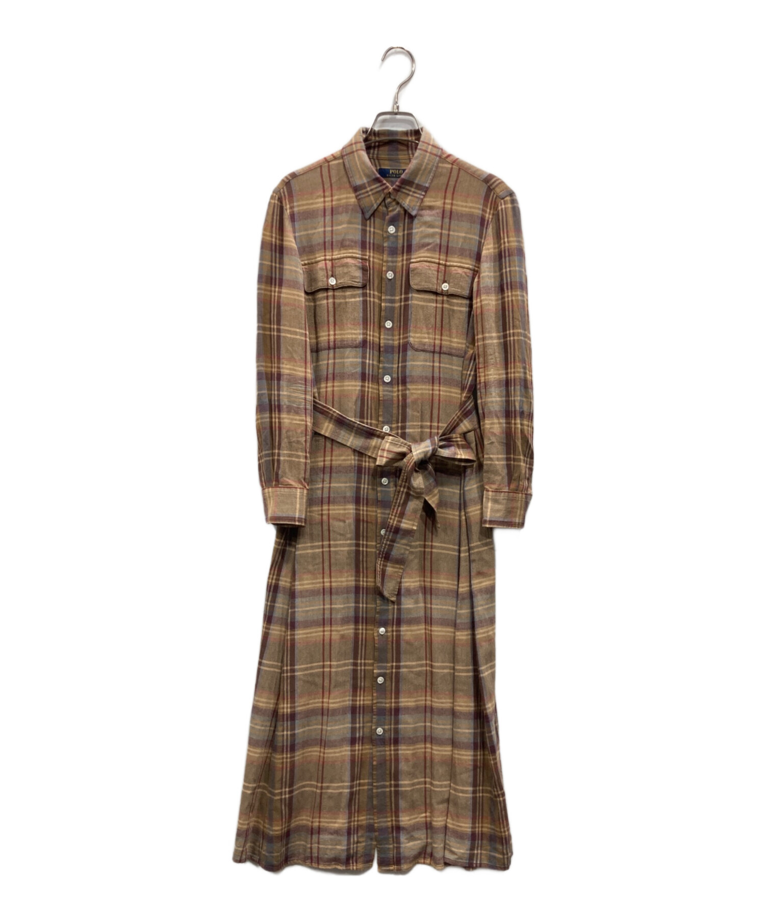 【新品タグ付】LAUREN RALPH LAUREN チェーン柄シャツワンピース 中古・古着通販】POLO RALPH LAUREN (ポロ・ラルフローレン) チェック