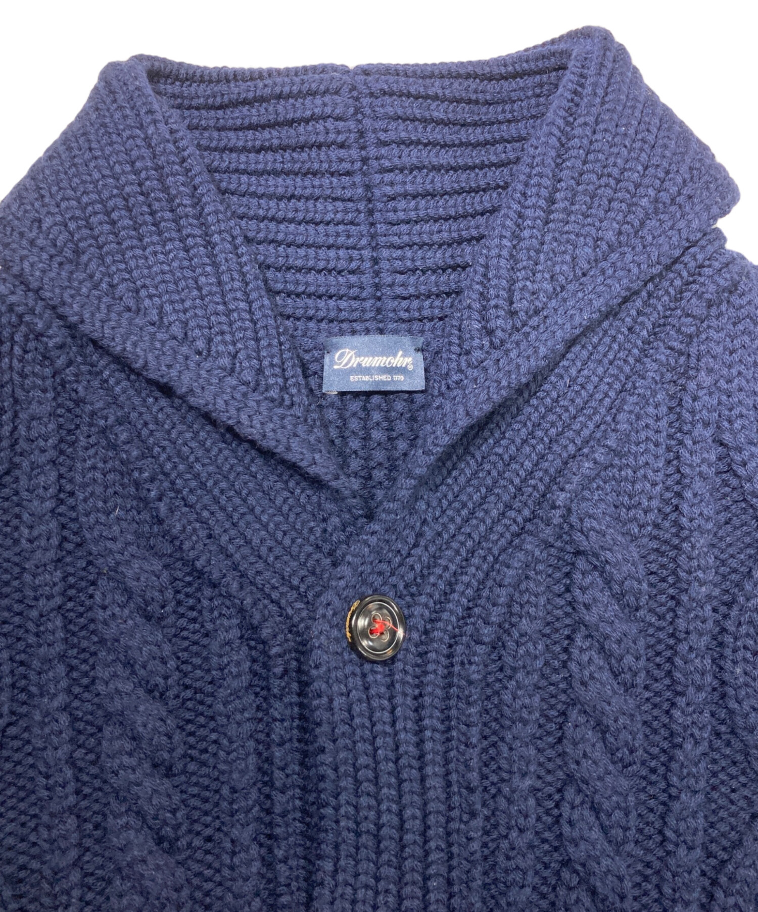 中古・古着通販】Drumohr (ドルモア) ショールカラー ケーブルニット