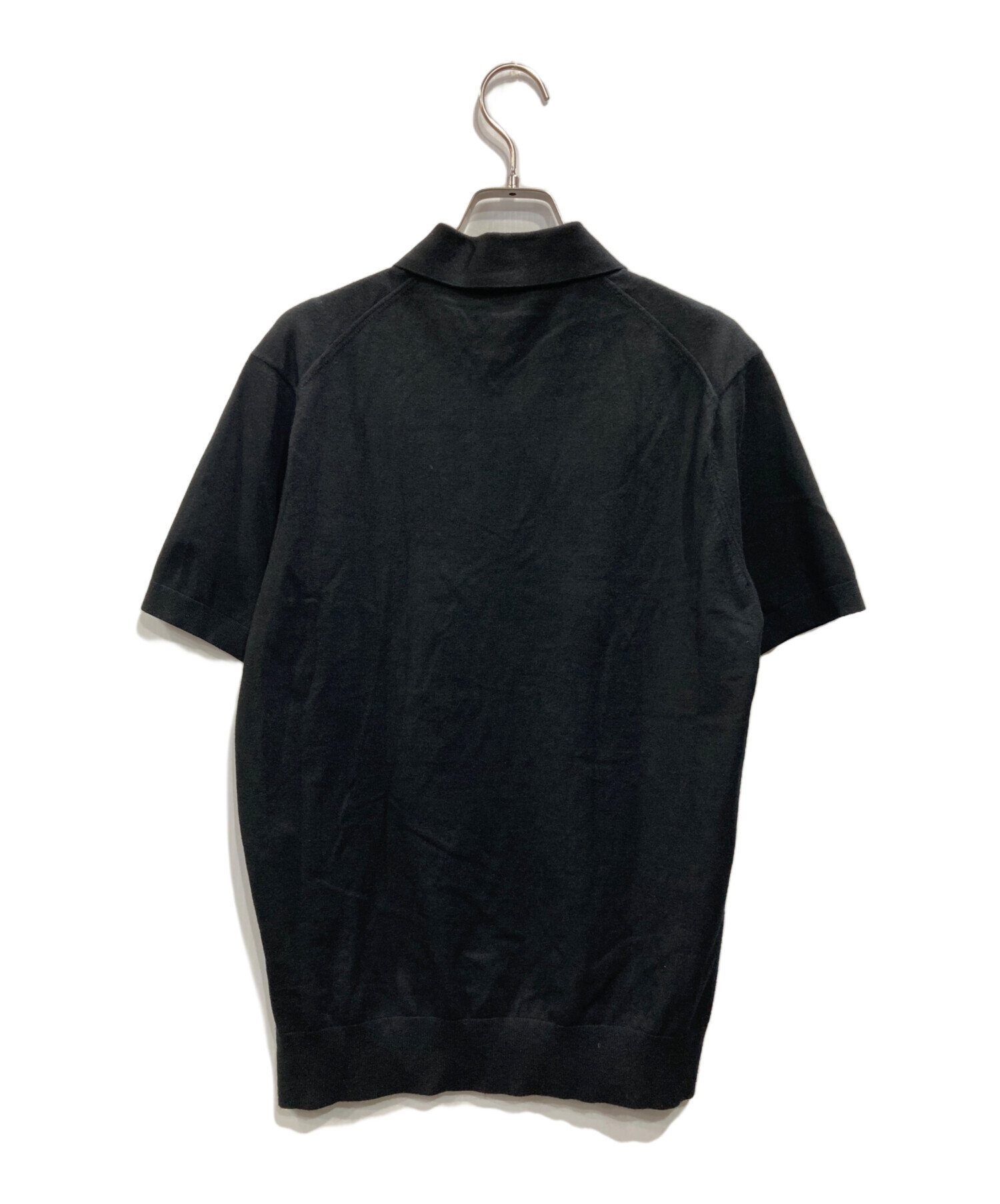 セオリー カットソー 半袖 Uネック ストレッチ ワンカラー P 黒 ブラック 中古・古着通販】theory (セオリー) 半袖ニットカットソー ブラック