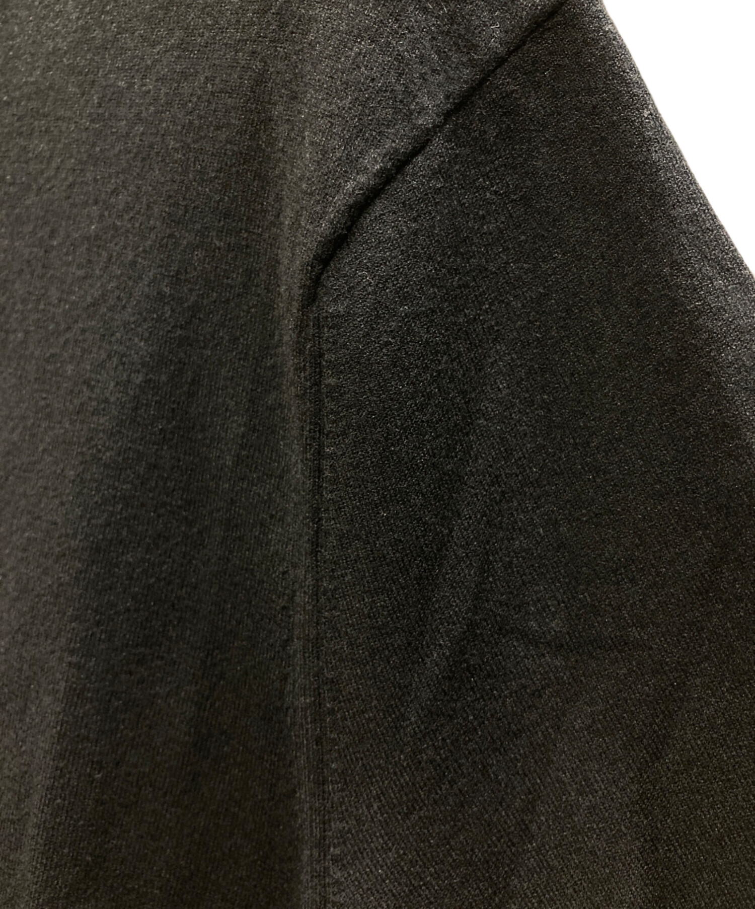 中古・古着通販】theory (セオリー) ハーフジップ半袖ニット ブラック