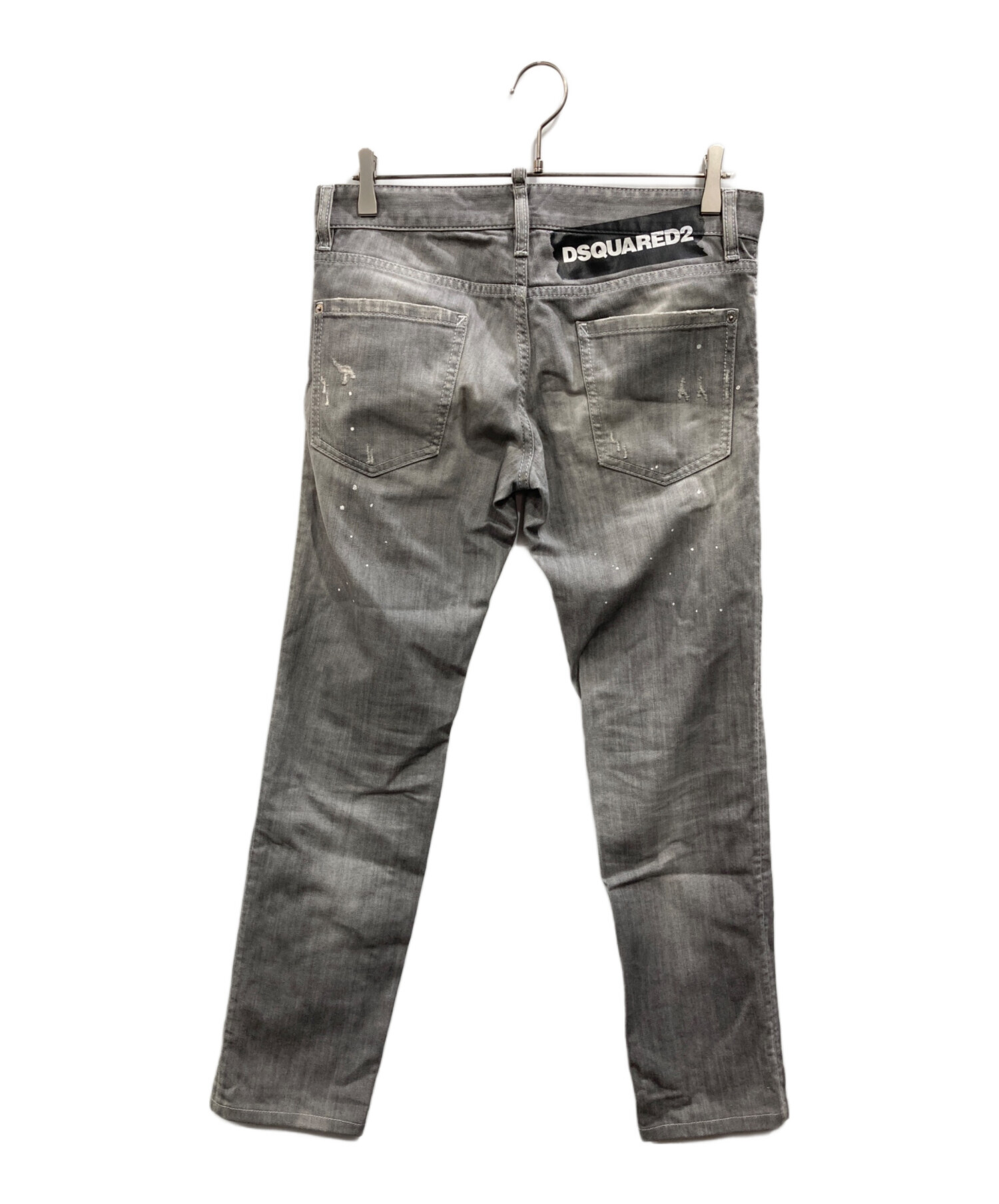 Dsquared2 グレー ダメージデニムパンツ 中古・古着通販】DSQUARED2 (ディースクエアード) デニムパンツ グレー