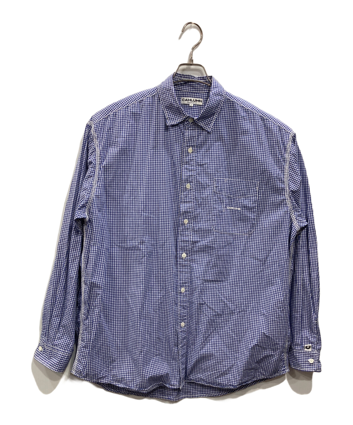 中古・古着通販】CAHLUMN (カウラム) 長袖シャツ ブルー サイズ:SIZE L 