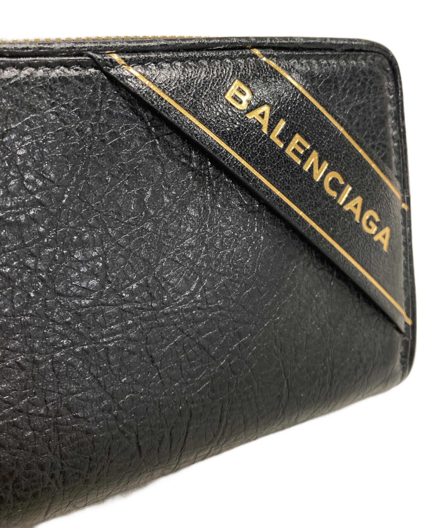 中古・古着通販】BALENCIAGA (バレンシアガ) 長財布 ブラック 