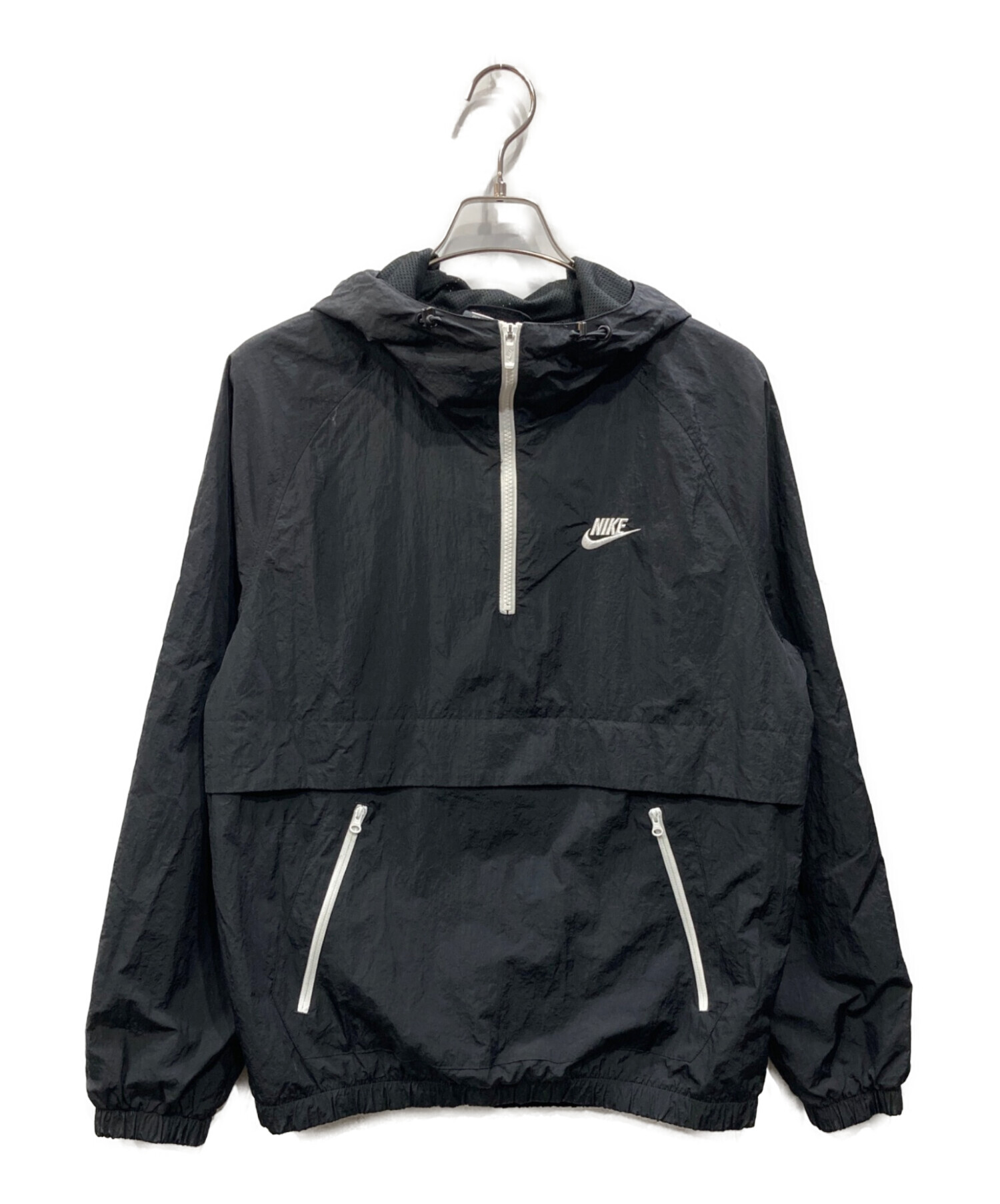 ナイキ アノラック ナイロンパーカー 黒 メンズ Sサイズ 中古・古着通販】NIKE (ナイキ) アノラックパーカー ブラック サイズ:S