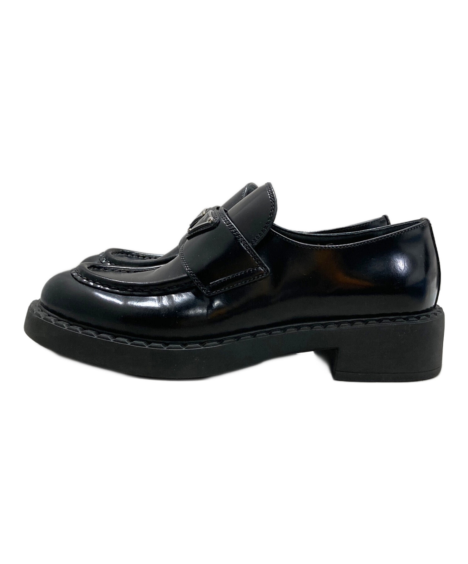 PRADA プラダ チョコレート ブラッシュドレザー ローファー PRADA】プラダ チョコレート ブラッシュドレザー ローファー (PRADA