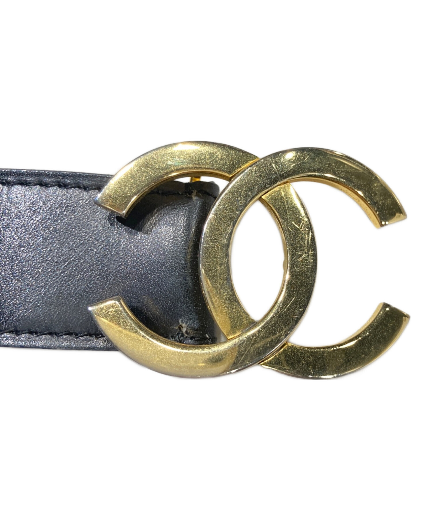 中古・古着通販】CHANEL (シャネル) ココマークレザーベルト ブラック