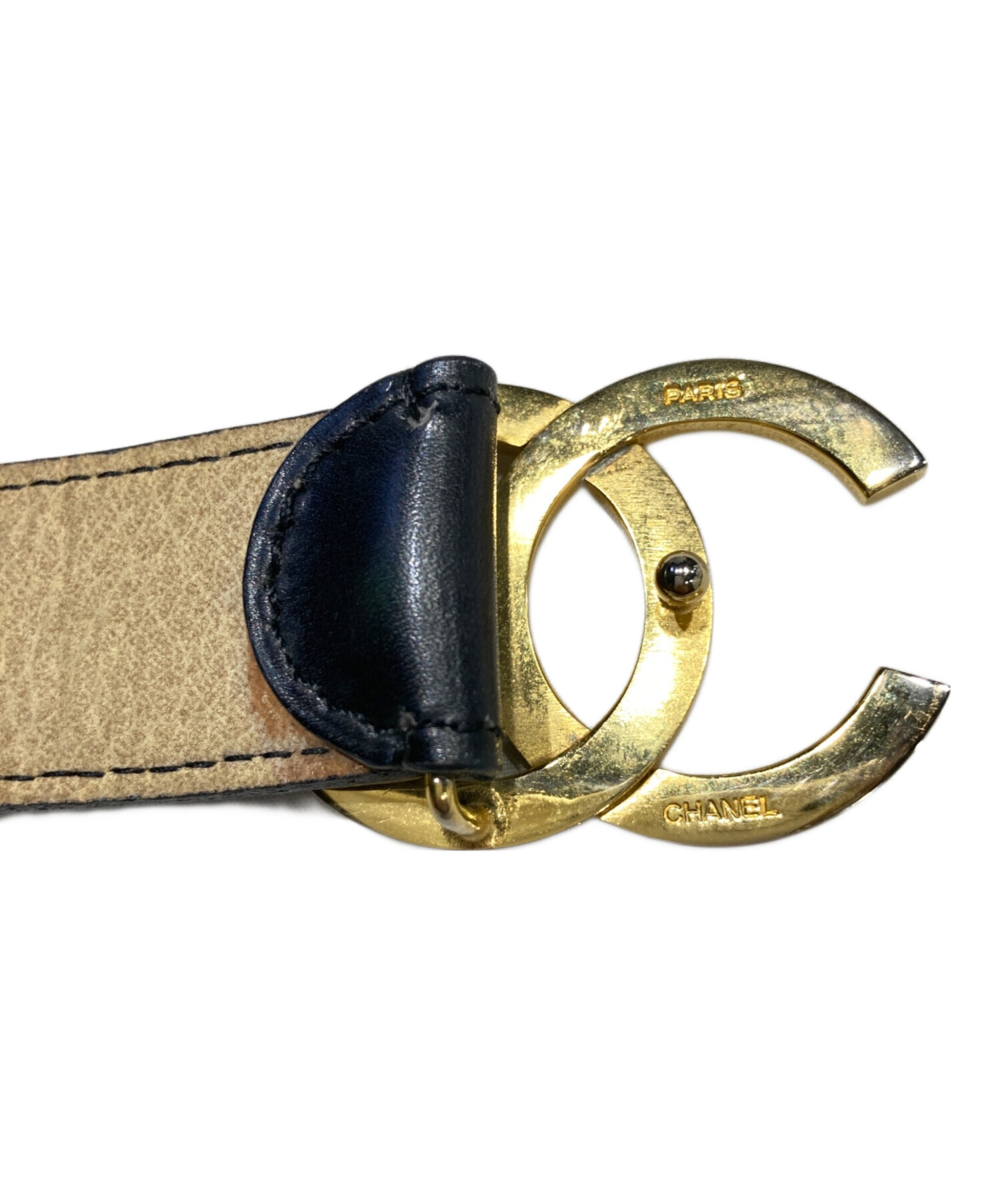 中古・古着通販】CHANEL (シャネル) ココマークレザーベルト ブラック