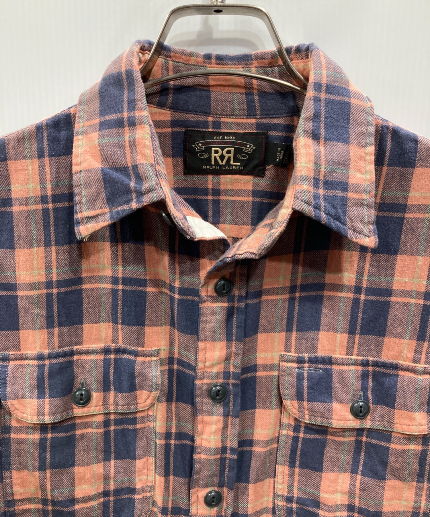 中古・古着通販】RRL (ダブルアールエル) チェックシャツ ピンク