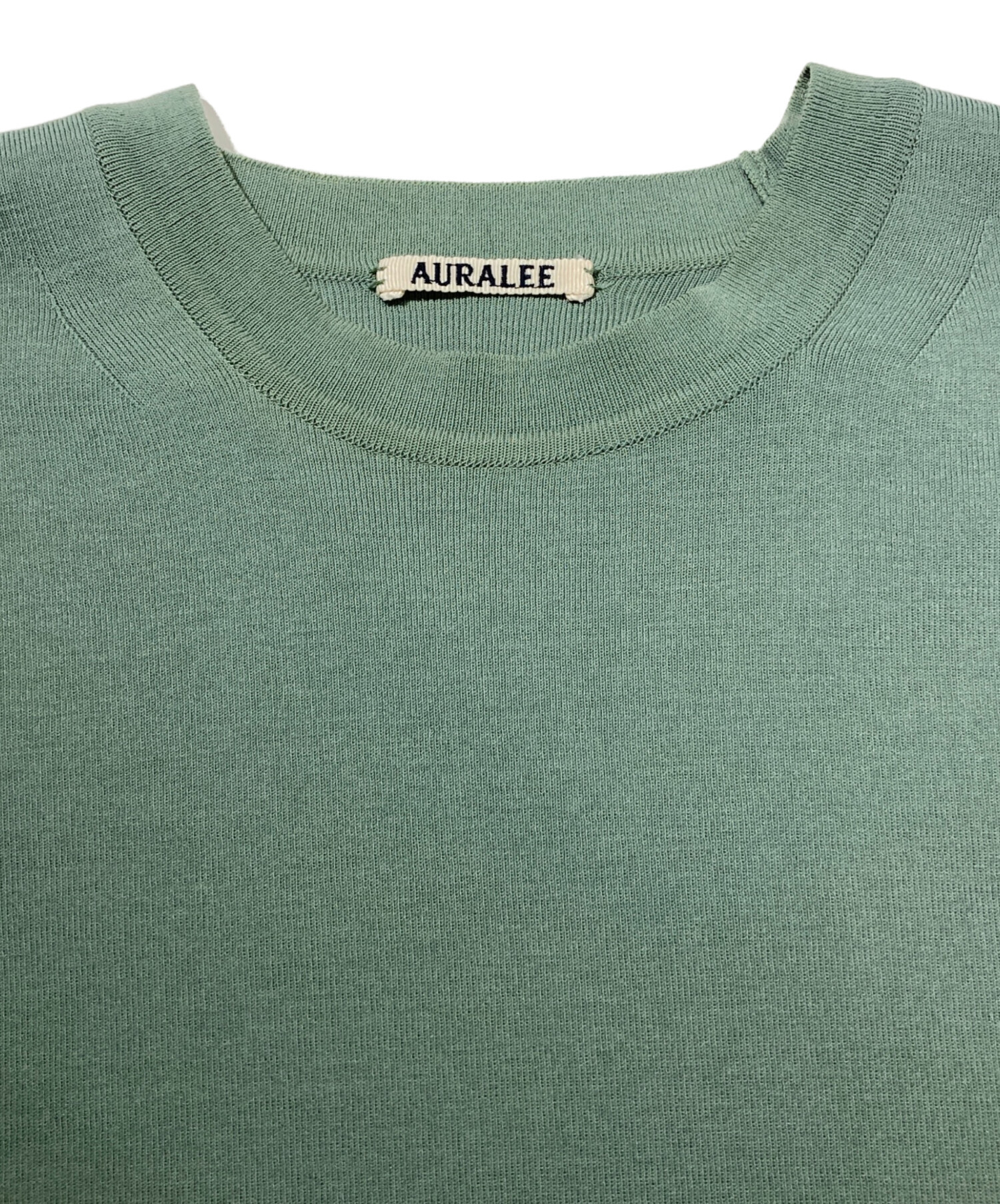 AURALEE オーラリー ニット・セーター 0(S位) 緑 【古着】【中古】 中古・古着通販】AURALEE (オーラリー) S/S カシミヤニット グリーン