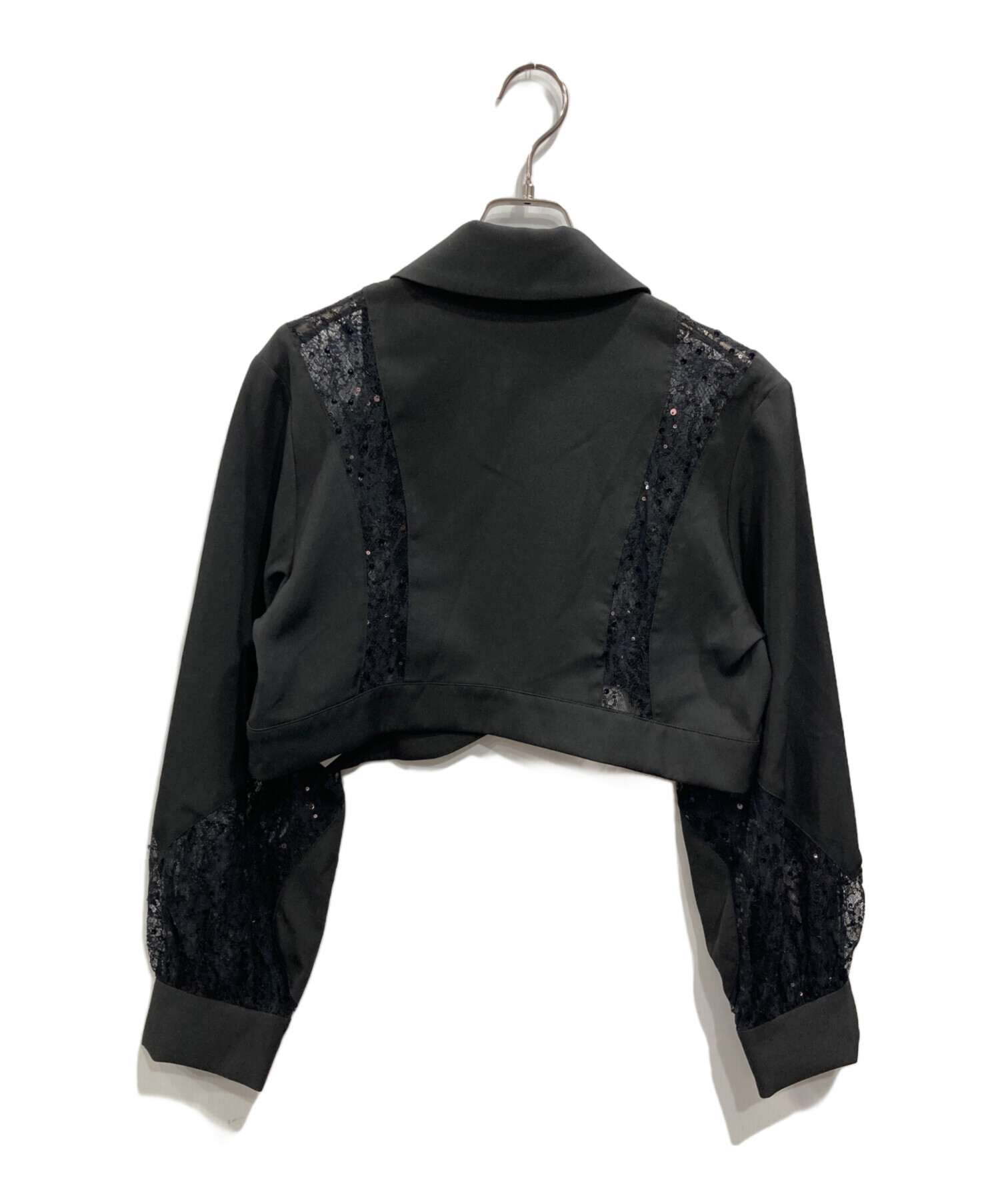 中古・古着通販】HARE (ハレ) スパンコールレースブルゾン ブラック 