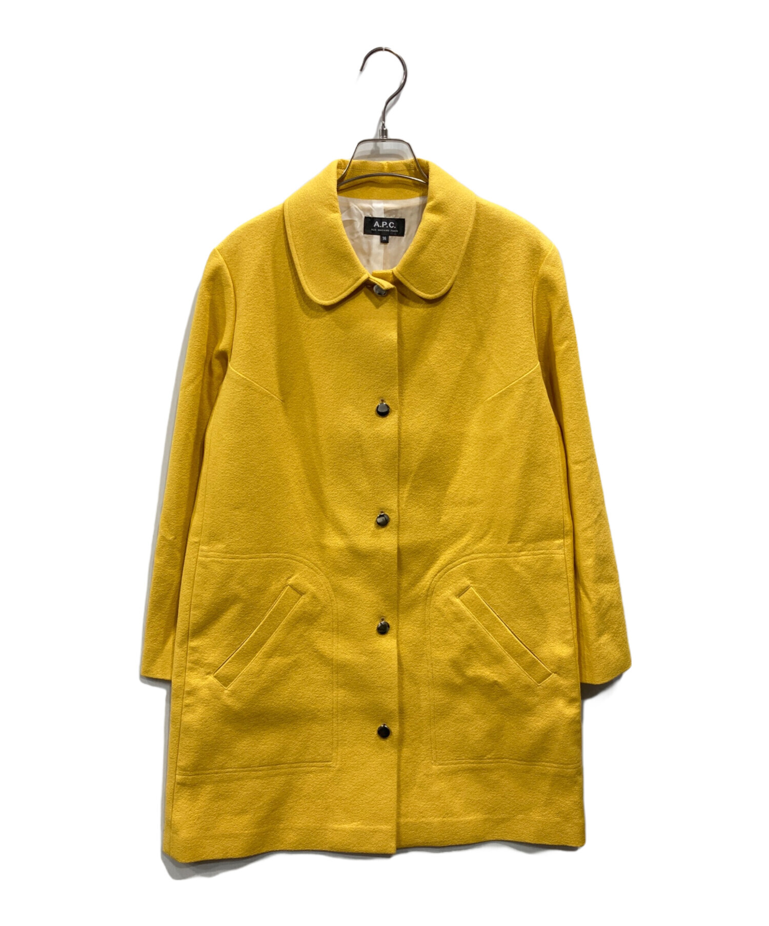 中古・古着通販】A.P.C. (アーペーセー) ステンカラーコート イエロー 