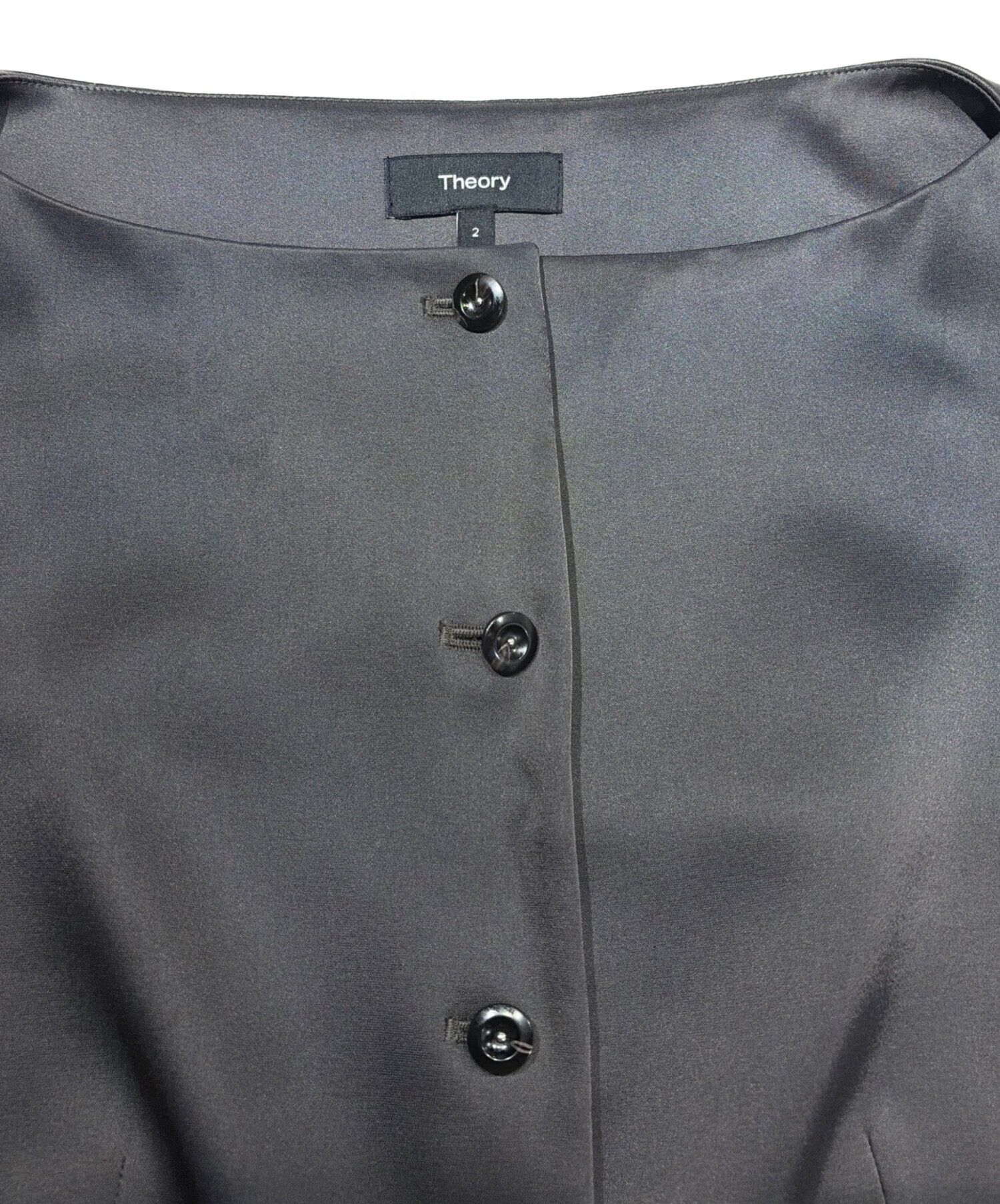 中古・古着通販】theory (セオリー) Base Satin Boat Neck Vest カーキ