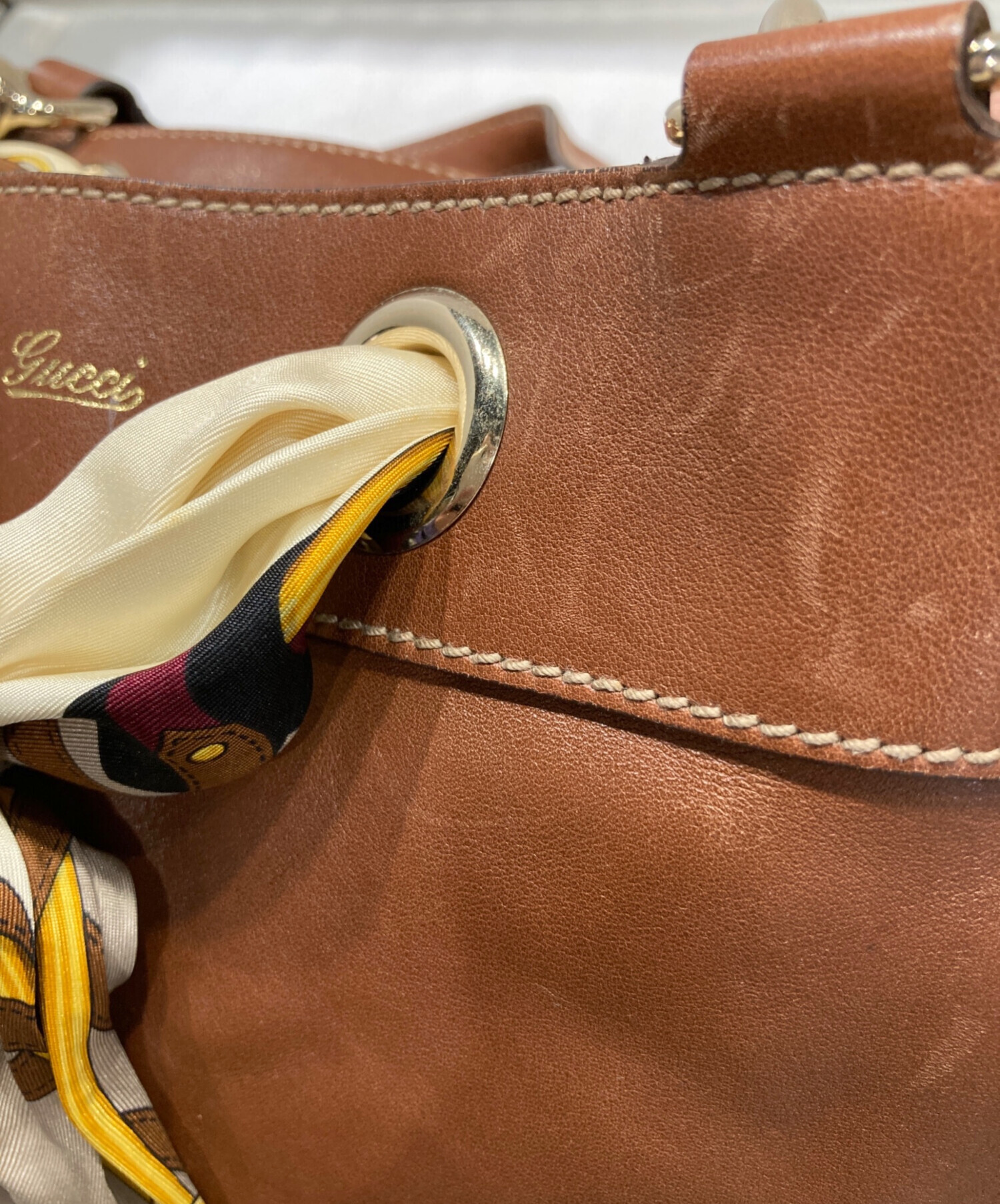 中古・古着通販】GUCCI (グッチ) POSITANO TOTE BAG ブラウン