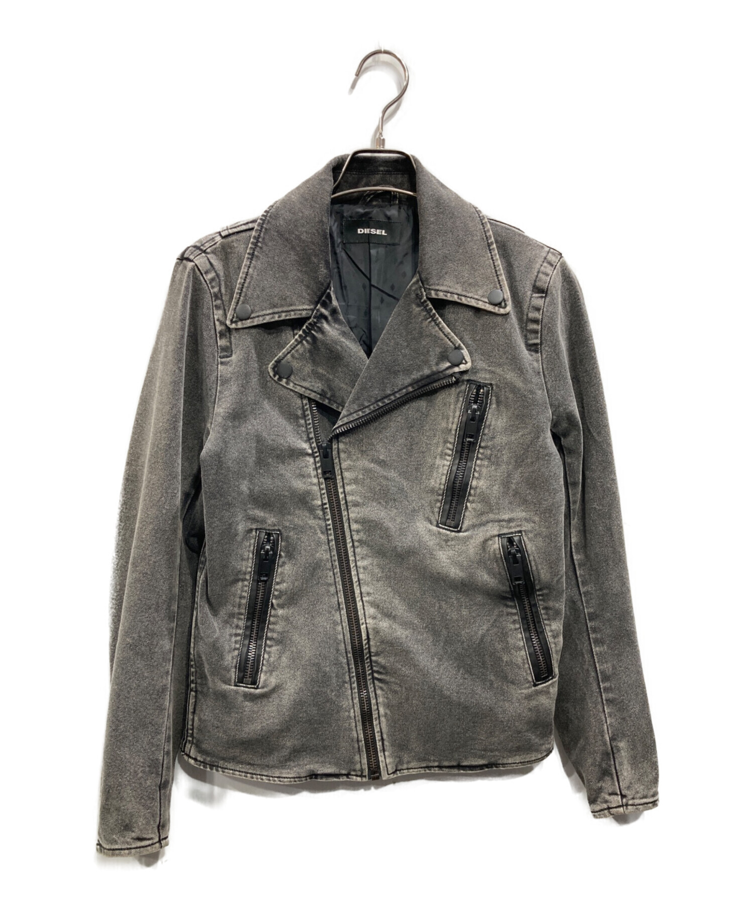 DIESEL ディーゼル【XL】デニム ダブル ライダース ダメージ加工 Y2K 中古・古着通販】DIESEL (ディーゼル) デニム ダブルライダース