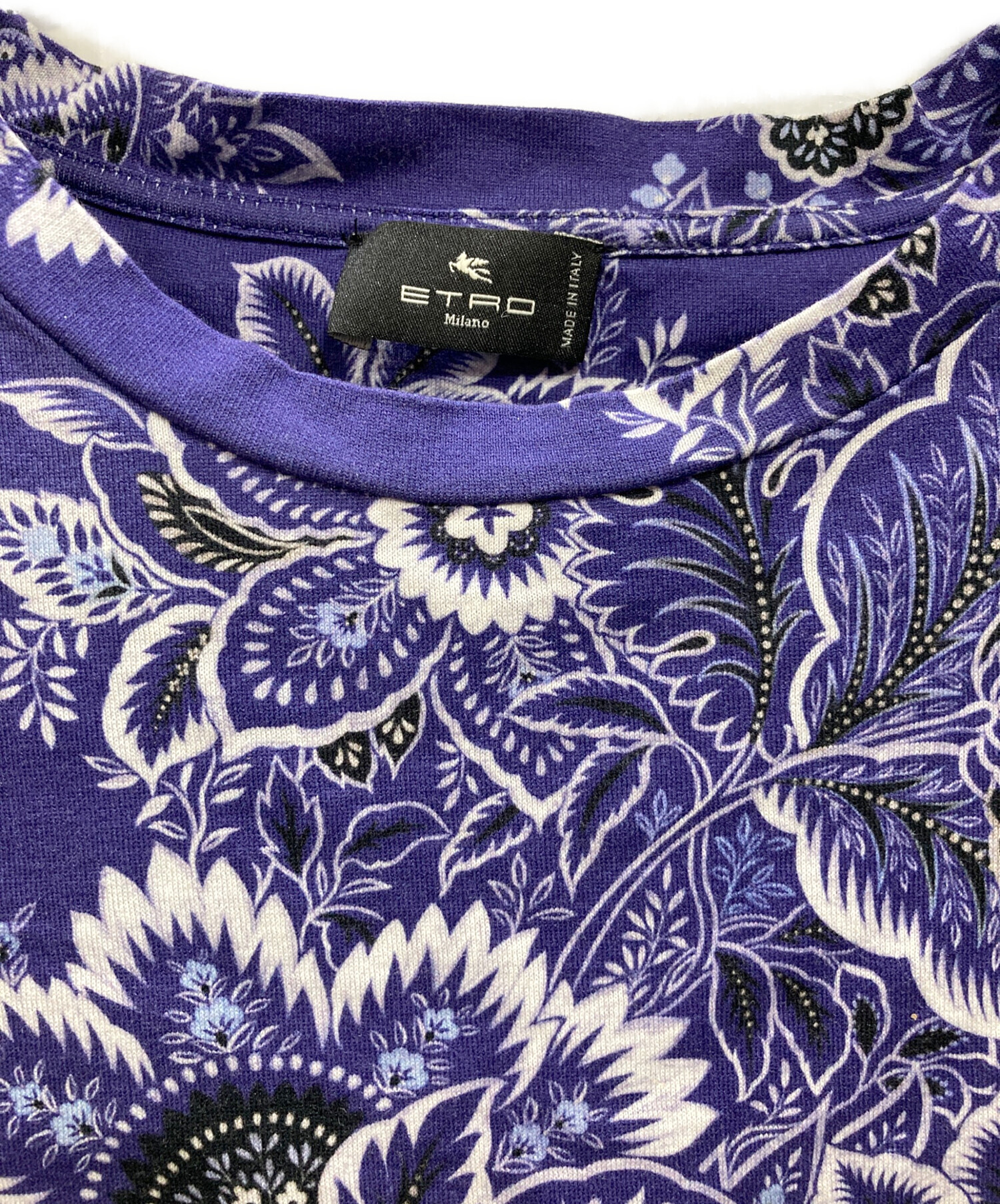 中古・古着通販】ETRO (エトロ) ペイズリーフラワーTシャツ パープル