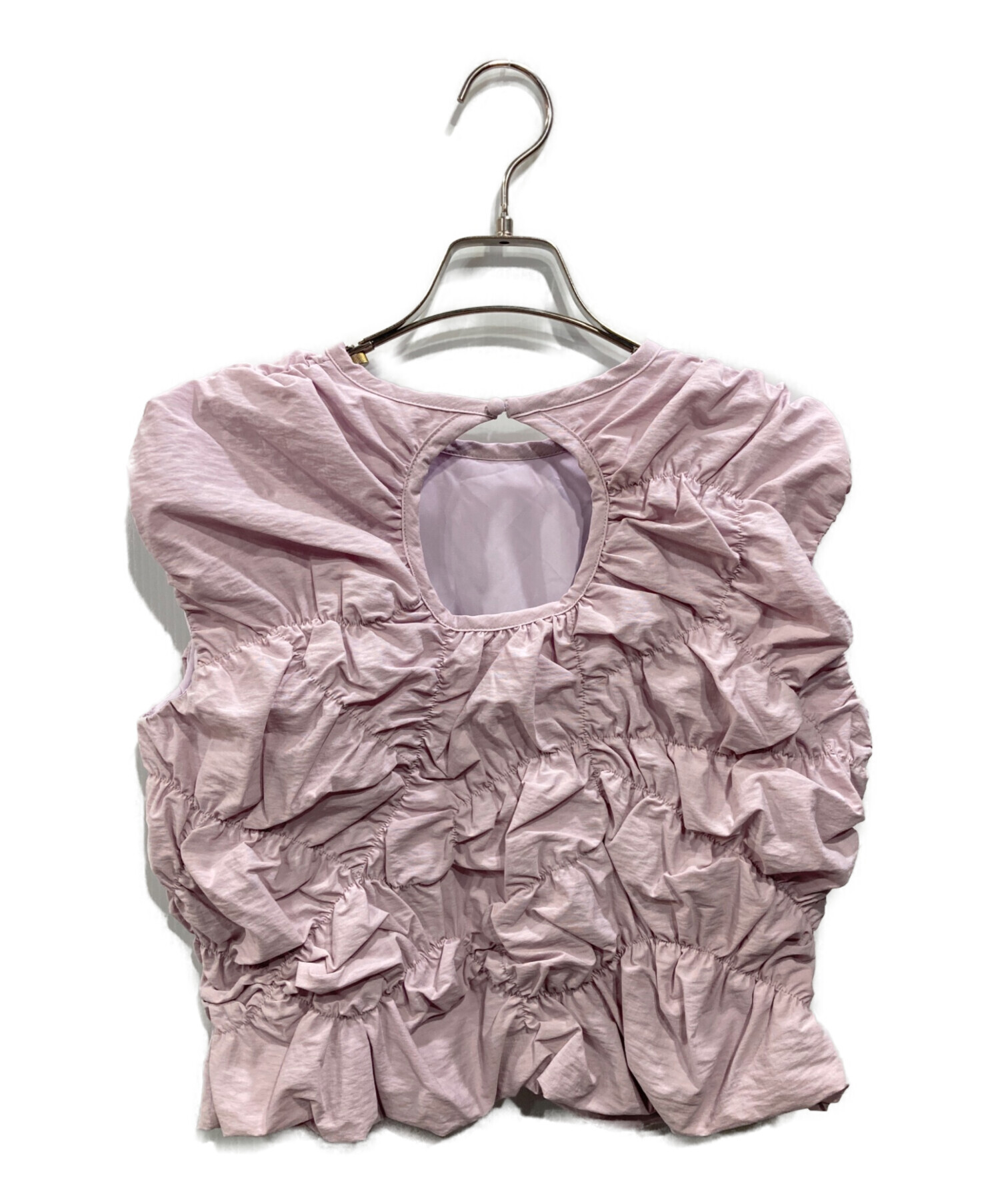 中古・古着通販】Ameri (アメリ) BUMPY GATHER BACK OPEN TOP パープル