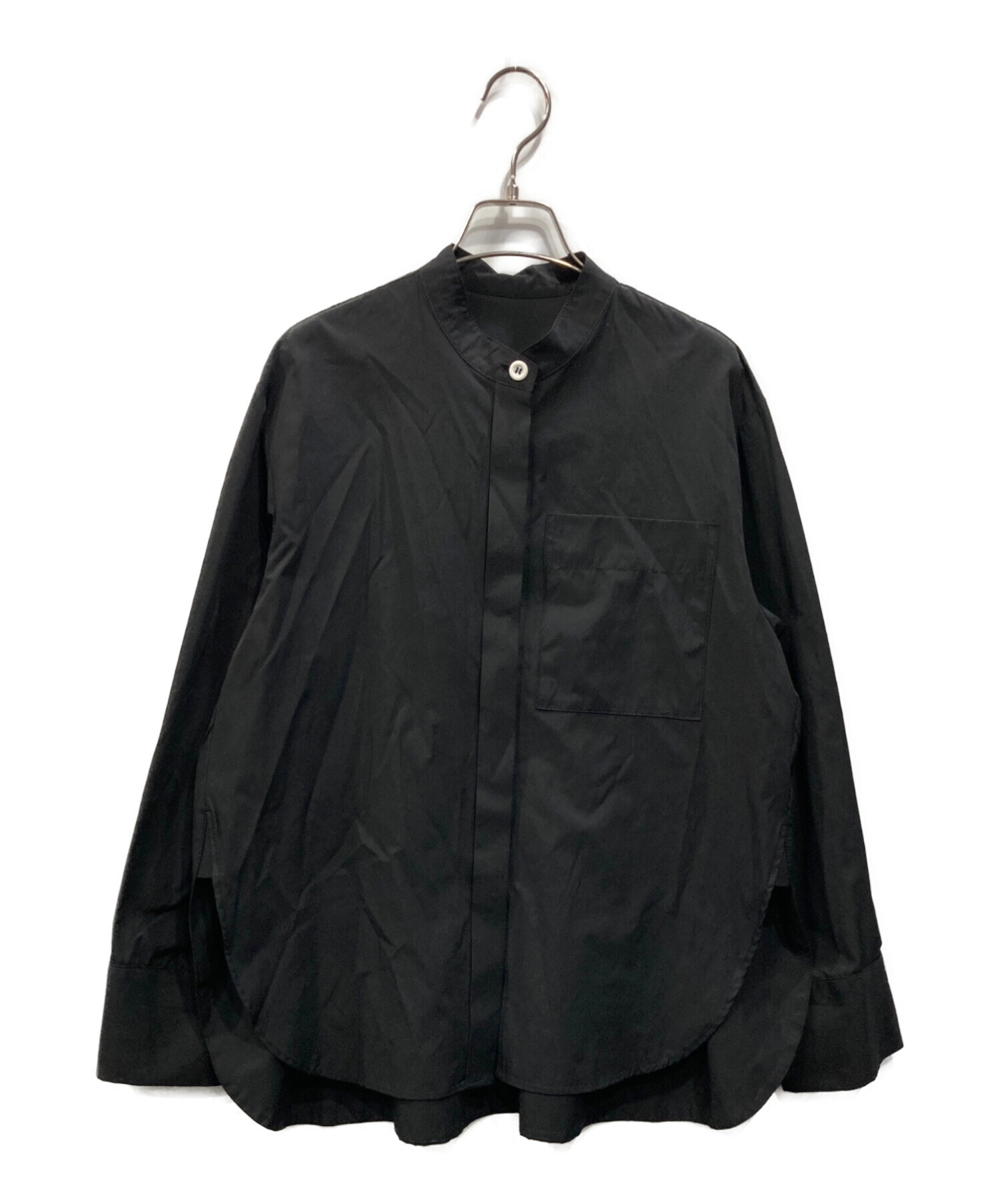 中古・古着通販】machatt (マチャット) ラウンドへムシャツ ブラック
