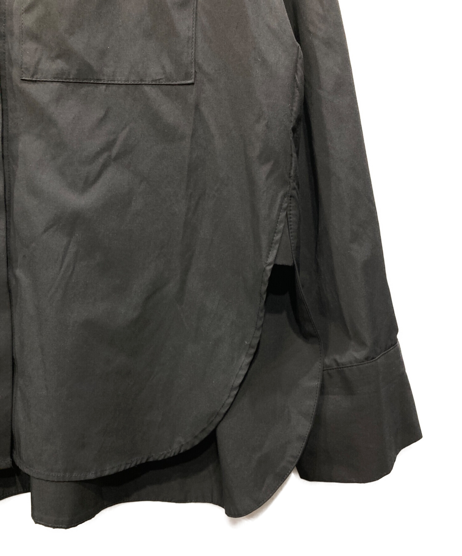 中古・古着通販】machatt (マチャット) ラウンドへムシャツ ブラック