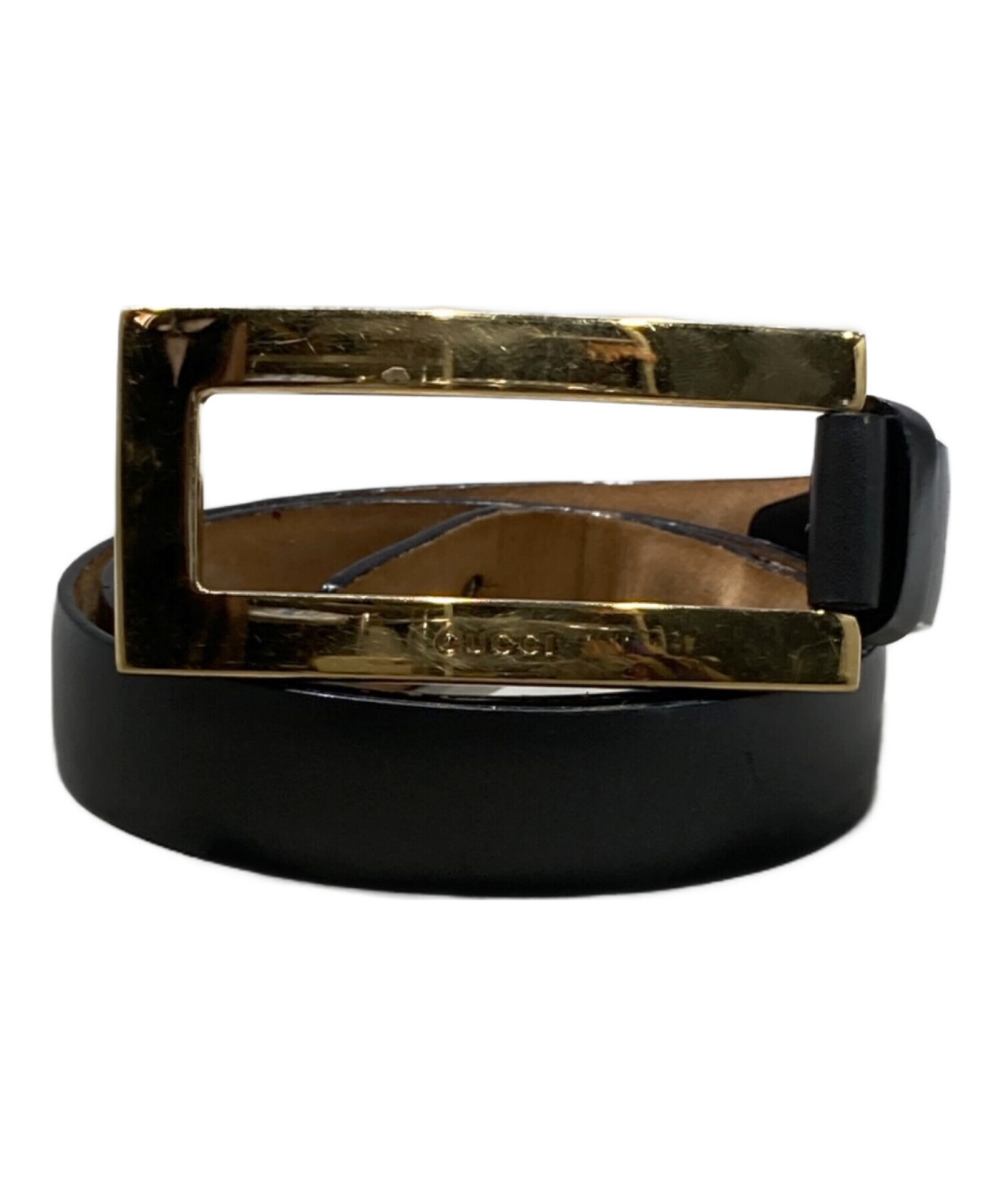 中古・古着通販】GUCCI (グッチ) スクエアバックルレザーベルト