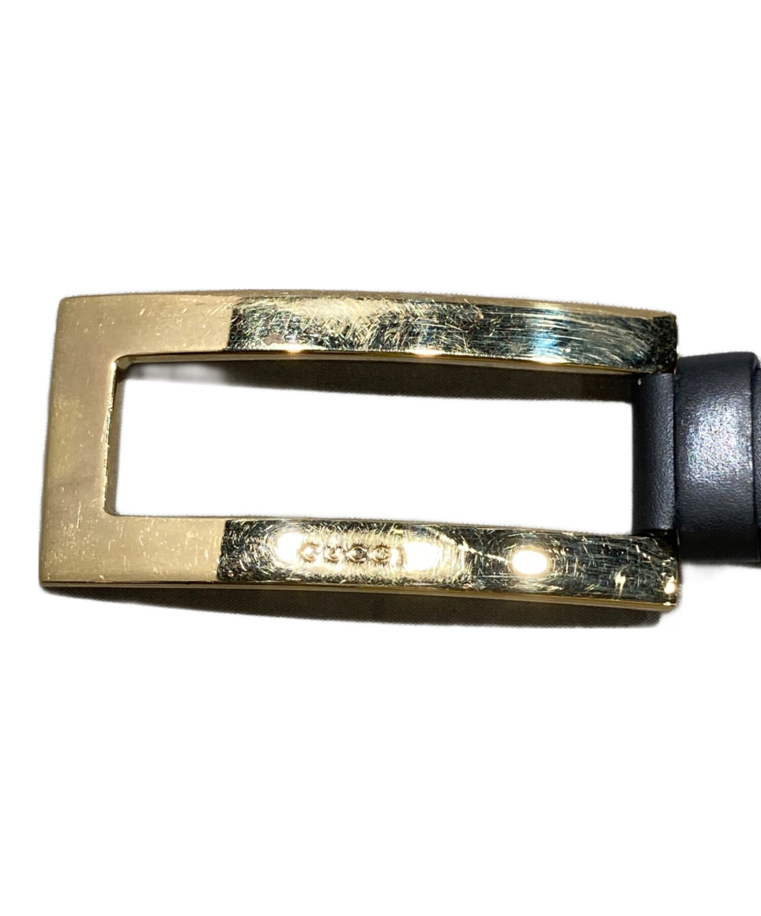 中古・古着通販】GUCCI (グッチ) スクエアバックルレザーベルト