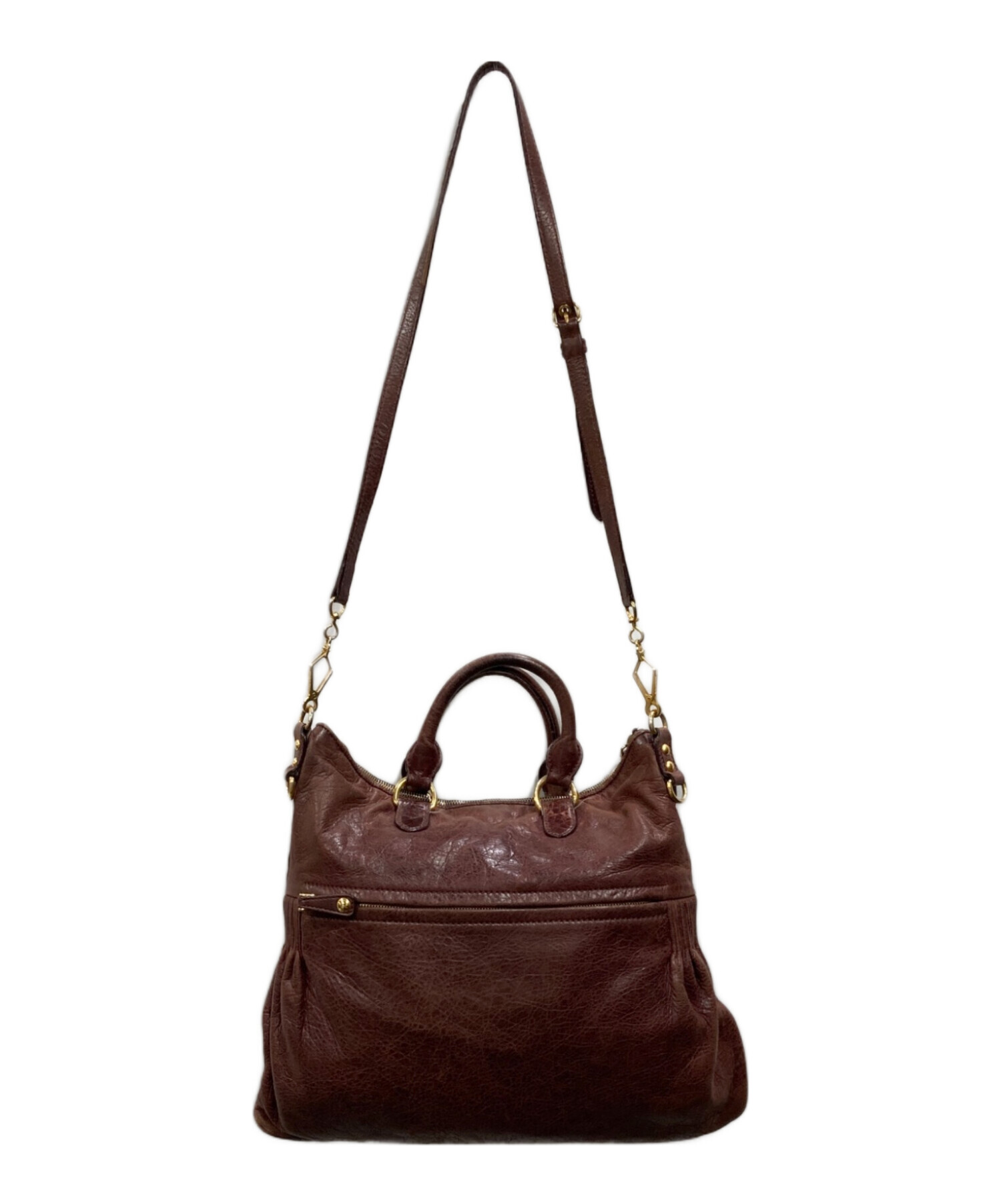 中古・古着通販】MIU MIU (ミュウミュウ) サイドギャザー2WAYバッグ