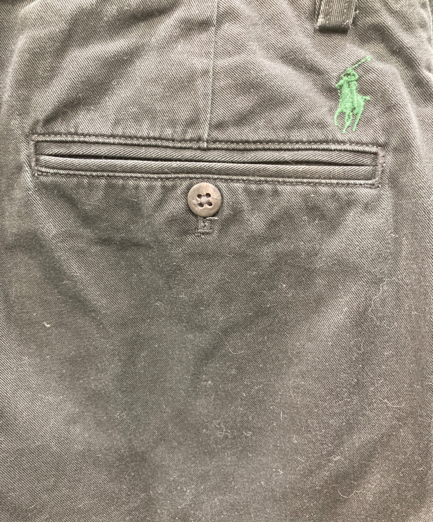 入手困難】 ポロ ラルフローレン ETHAN PANTブラック 緑ポニー刺繍